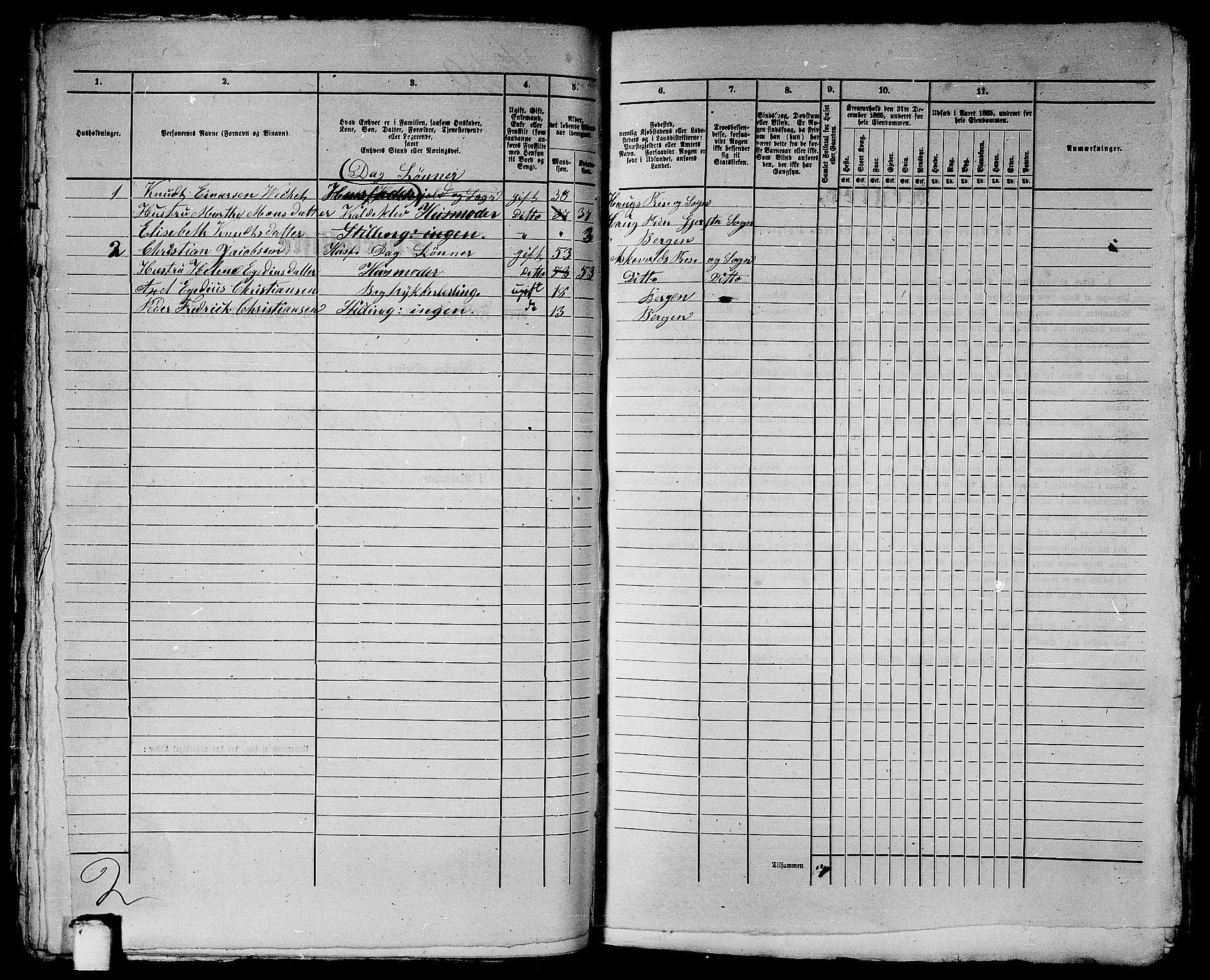 RA, 1865 census for Bergen, 1865, p. 2767