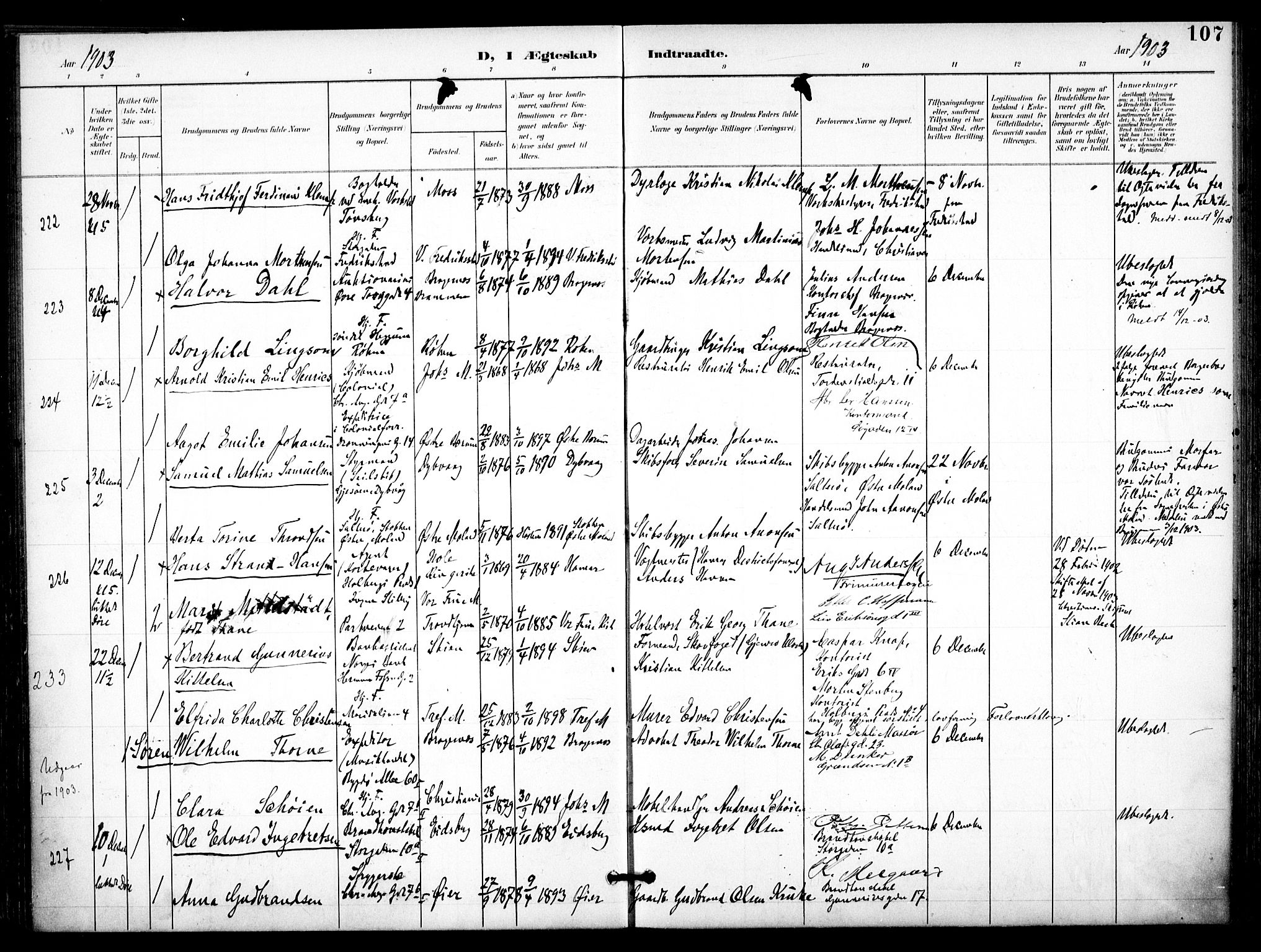 Trefoldighet prestekontor Kirkebøker, SAO/A-10882/F/Fc/L0005: Parish register (official) no. III 5, 1900-1908, p. 107