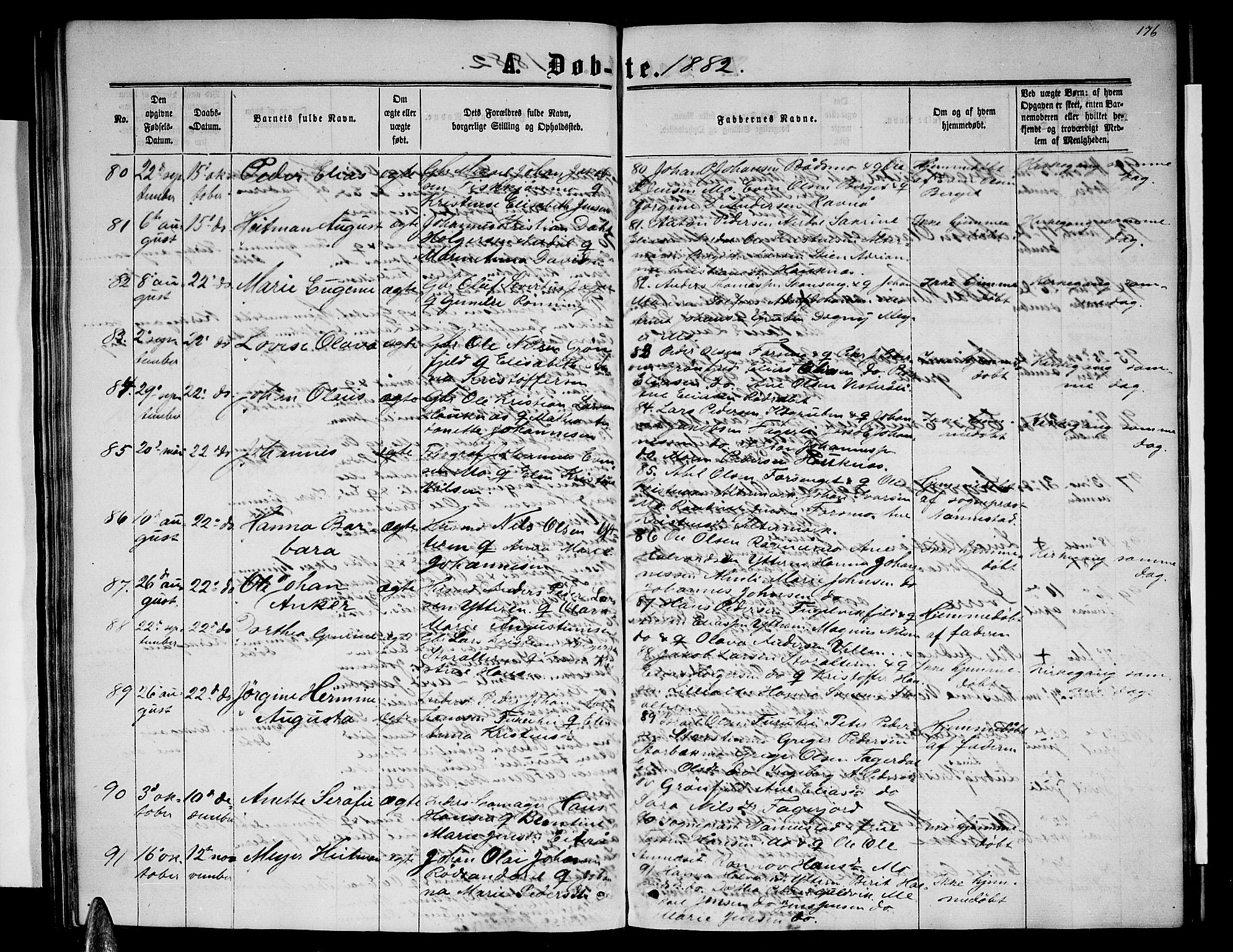 Ministerialprotokoller, klokkerbøker og fødselsregistre - Nordland, SAT/A-1459/827/L0415: Parish register (copy) no. 827C04, 1864-1886, p. 176