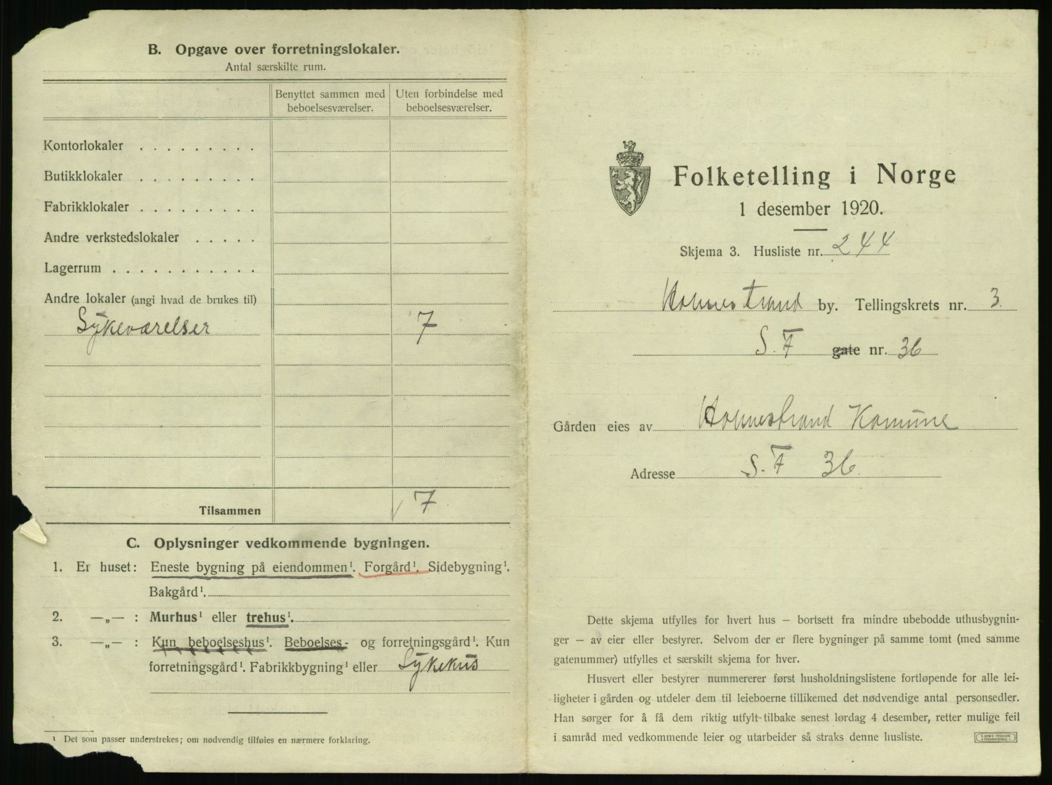 SAKO, 1920 census for Holmestrand, 1920, p. 420