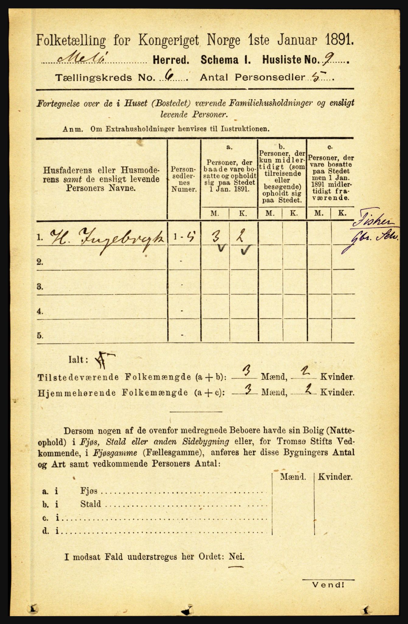 RA, 1891 census for 1837 Meløy, 1891, p. 2067