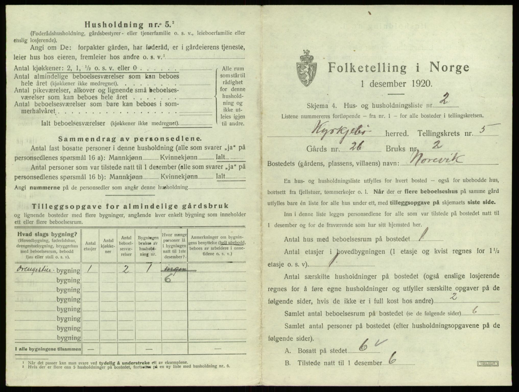 SAB, 1920 census for Kyrkjebø, 1920, p. 235