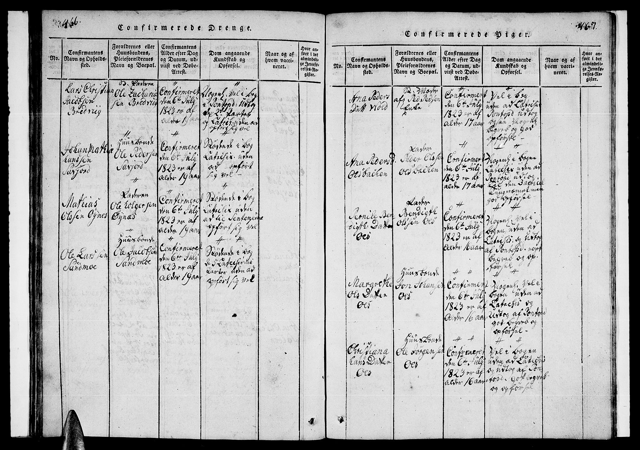 Ministerialprotokoller, klokkerbøker og fødselsregistre - Nordland, AV/SAT-A-1459/846/L0651: Parish register (copy) no. 846C01, 1821-1841, p. 466-467