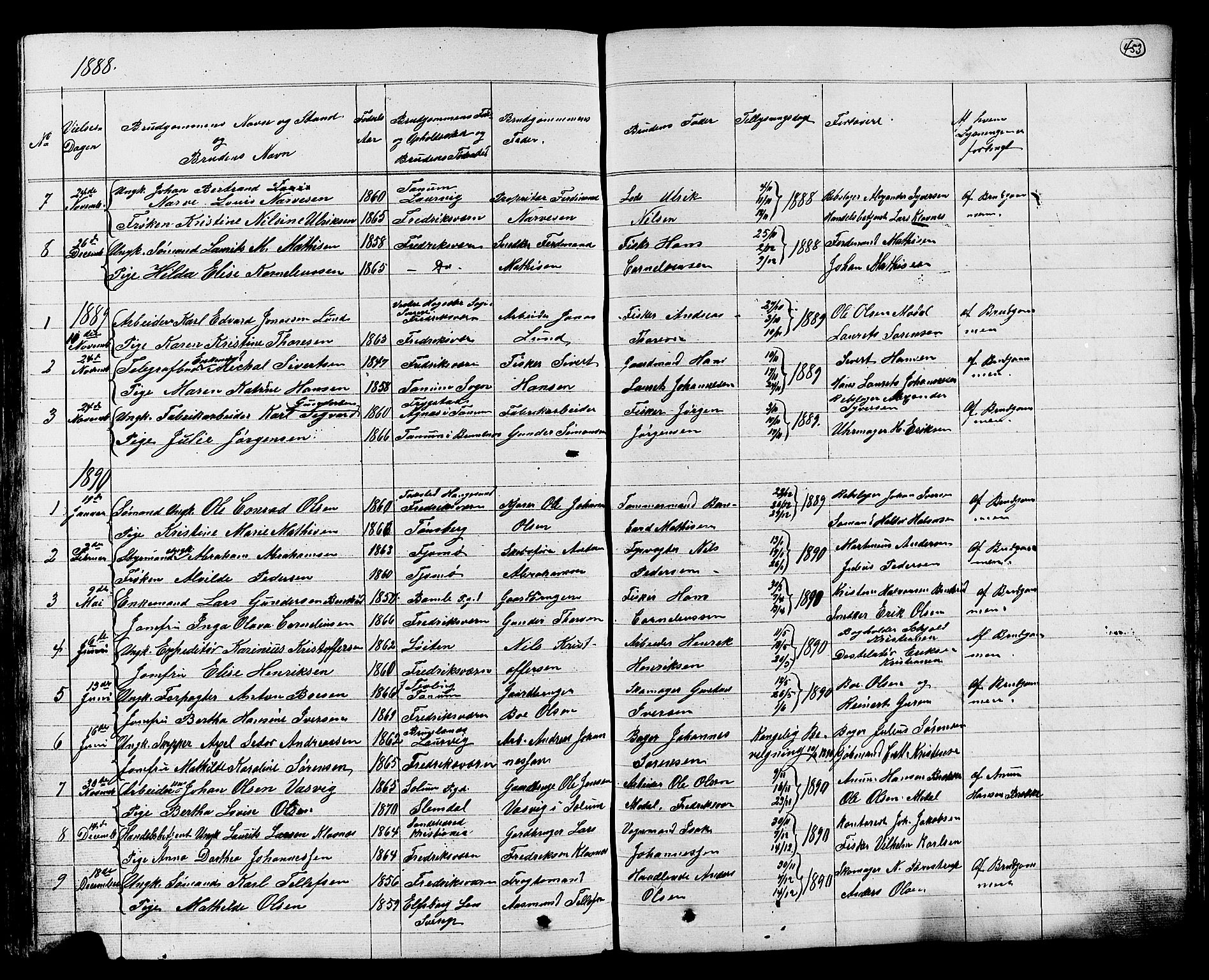 Stavern kirkebøker, AV/SAKO-A-318/G/Ga/L0002: Parish register (copy) no. 2, 1839-1909, p. 453