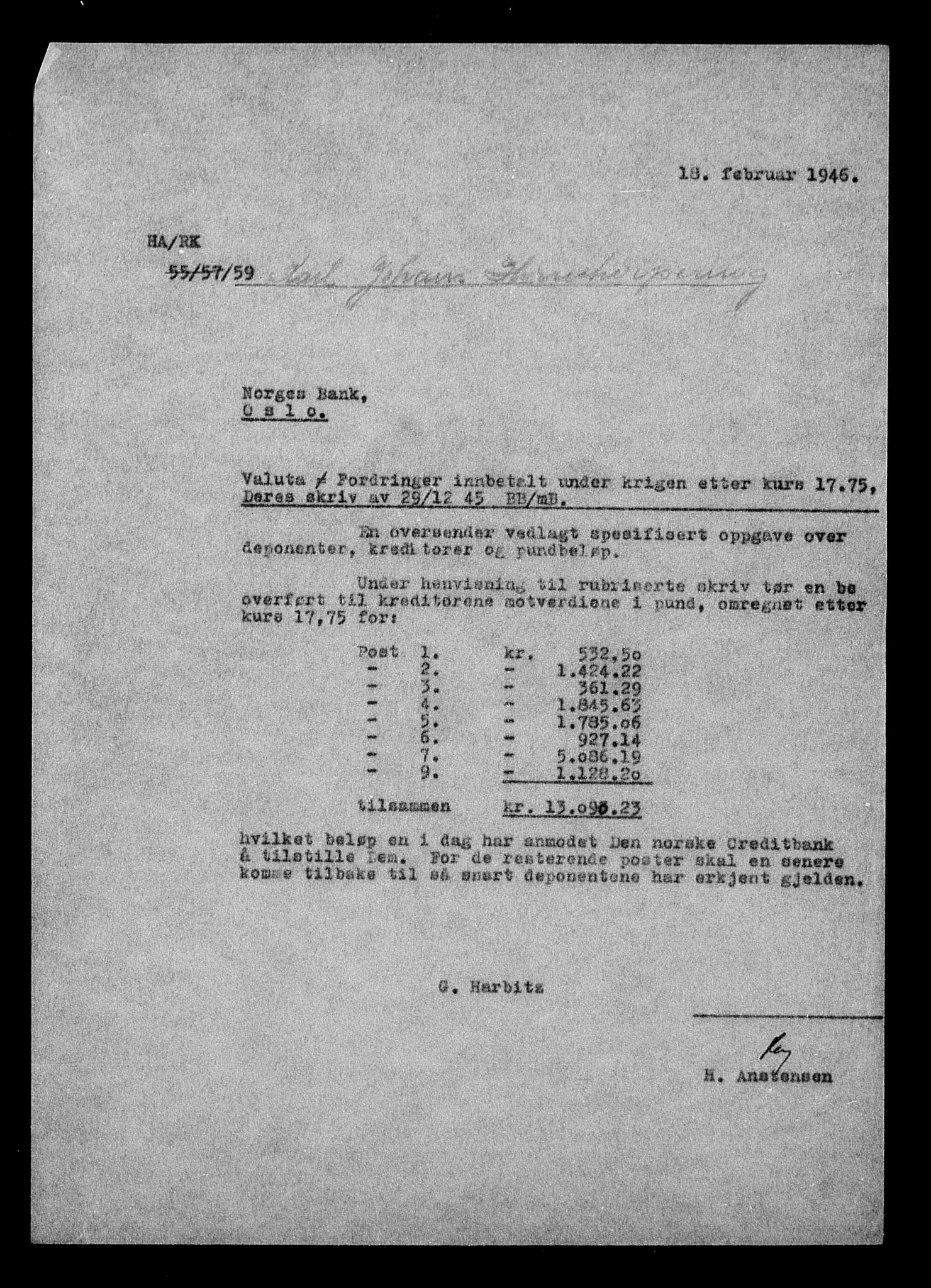 Justisdepartementet, Tilbakeføringskontoret for inndratte formuer, AV/RA-S-1564/H/Hc/Hcc/L0949: --, 1945-1947, p. 59