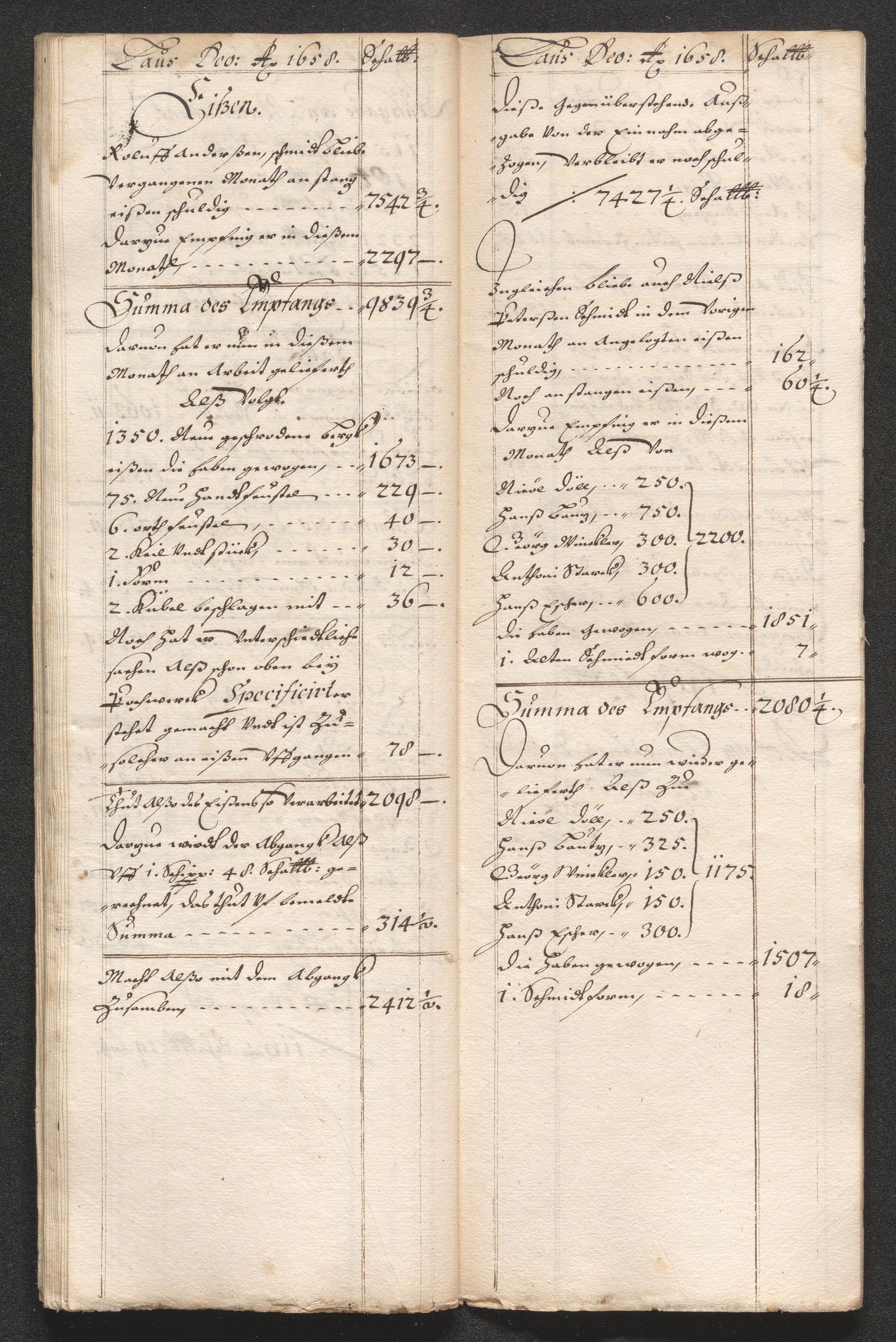 Kongsberg Sølvverk 1623-1816, SAKO/EA-3135/001/D/Dc/Dcd/L0033: Utgiftsregnskap for gruver m.m. , 1658, p. 383