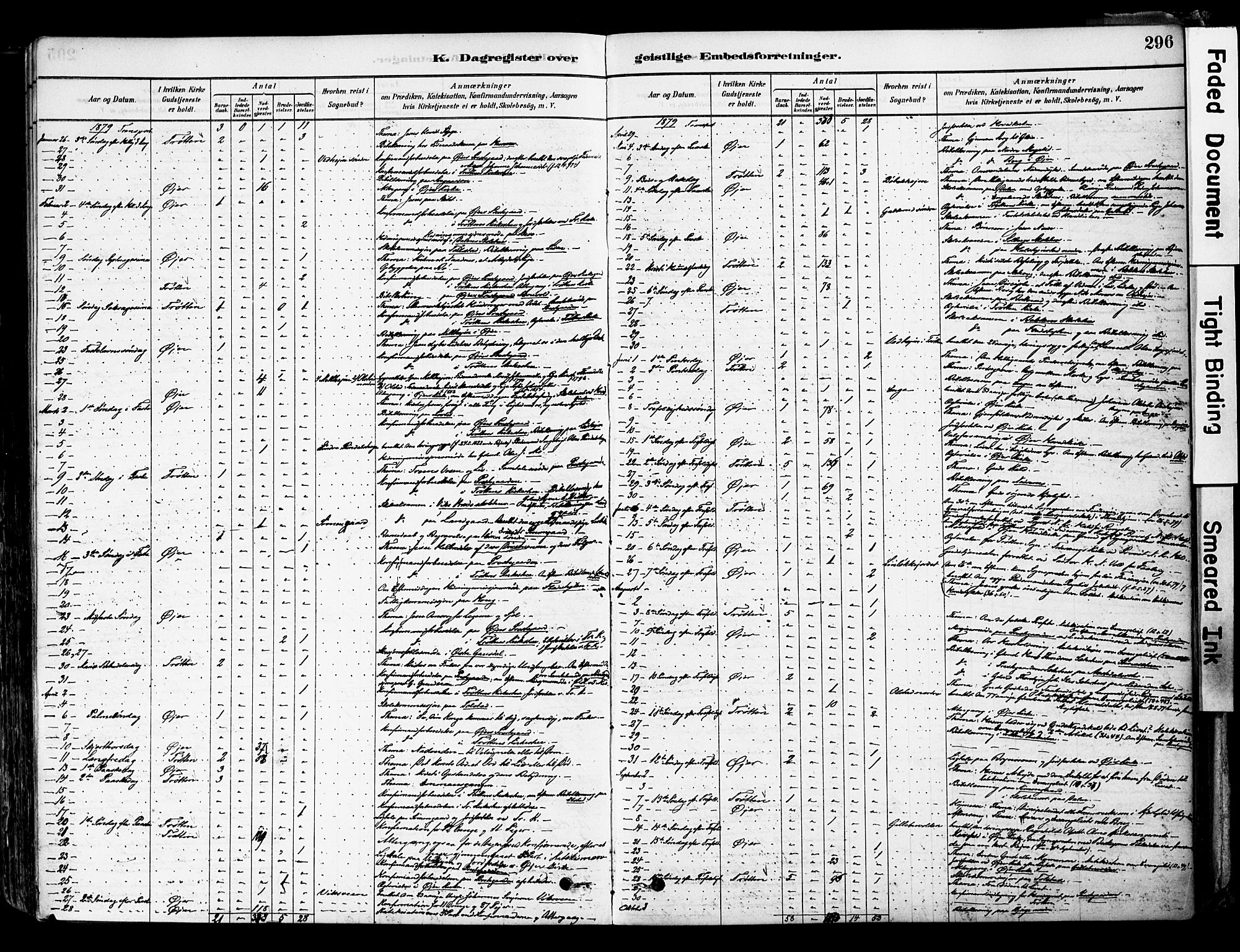 Øyer prestekontor, AV/SAH-PREST-084/H/Ha/Haa/L0008: Parish register (official) no. 8, 1878-1897, p. 296