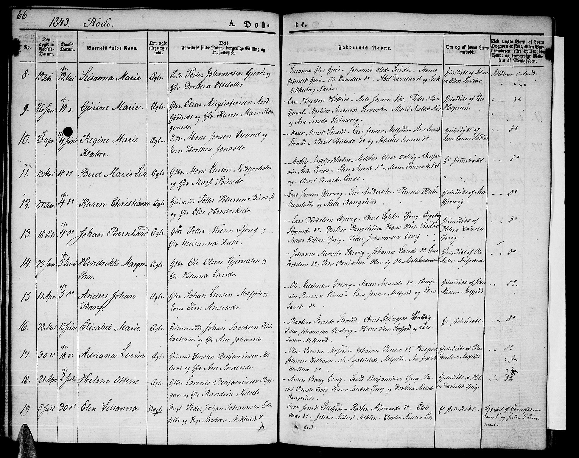 Ministerialprotokoller, klokkerbøker og fødselsregistre - Nordland, AV/SAT-A-1459/841/L0598: Parish register (official) no. 841A06 /1, 1825-1844, p. 66