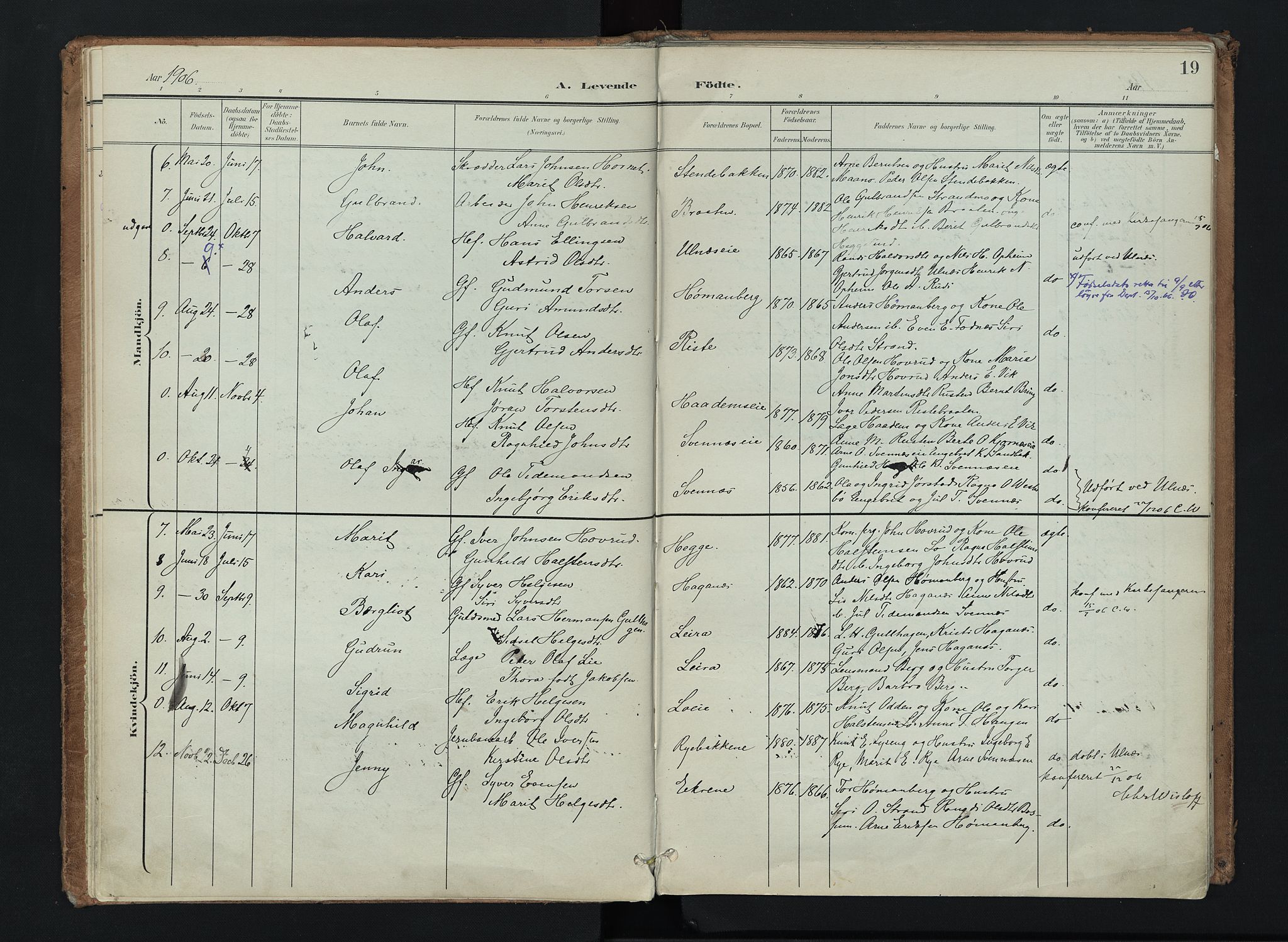 Nord-Aurdal prestekontor, SAH/PREST-132/H/Ha/Haa/L0016: Parish register (official) no. 16, 1897-1925, p. 19