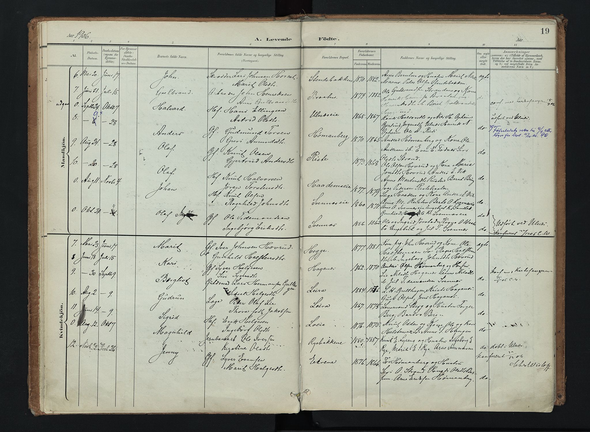 Nord-Aurdal prestekontor, AV/SAH-PREST-132/H/Ha/Haa/L0016: Parish register (official) no. 16, 1897-1925, p. 19