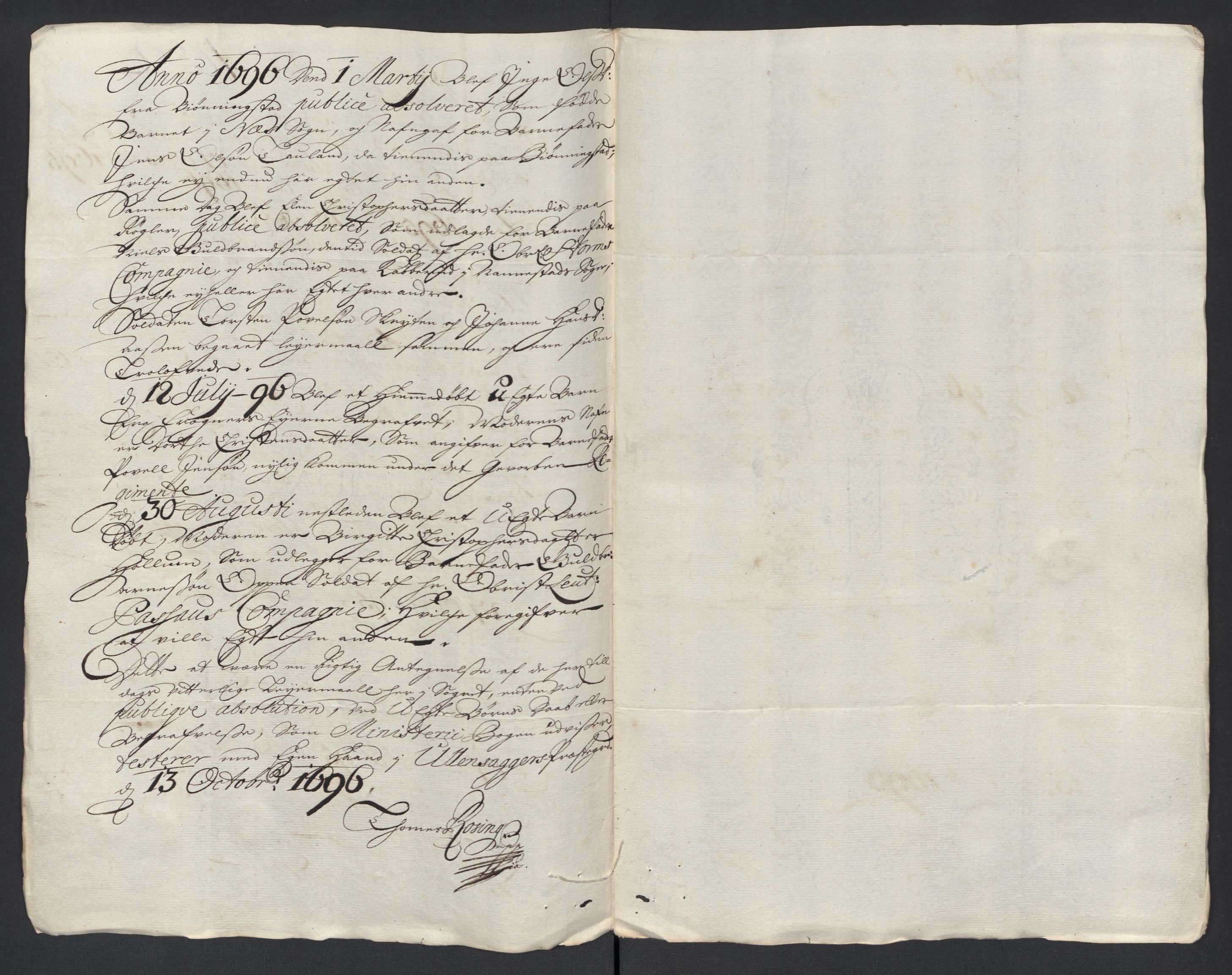 Rentekammeret inntil 1814, Reviderte regnskaper, Fogderegnskap, AV/RA-EA-4092/R12/L0708: Fogderegnskap Øvre Romerike, 1696, p. 70