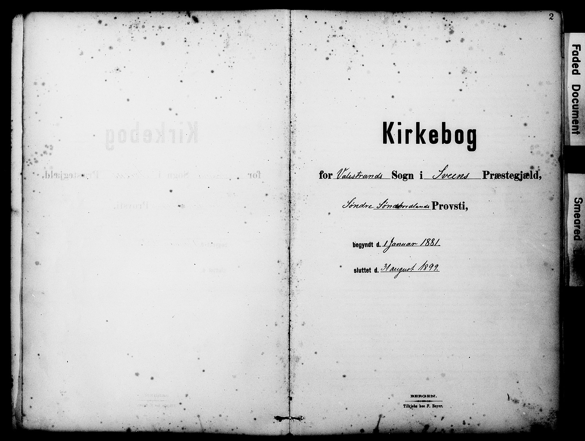 Sveio Sokneprestembete, AV/SAB-A-78501/H/Haa: Parish register (official) no. C 2, 1881-1899, p. 2