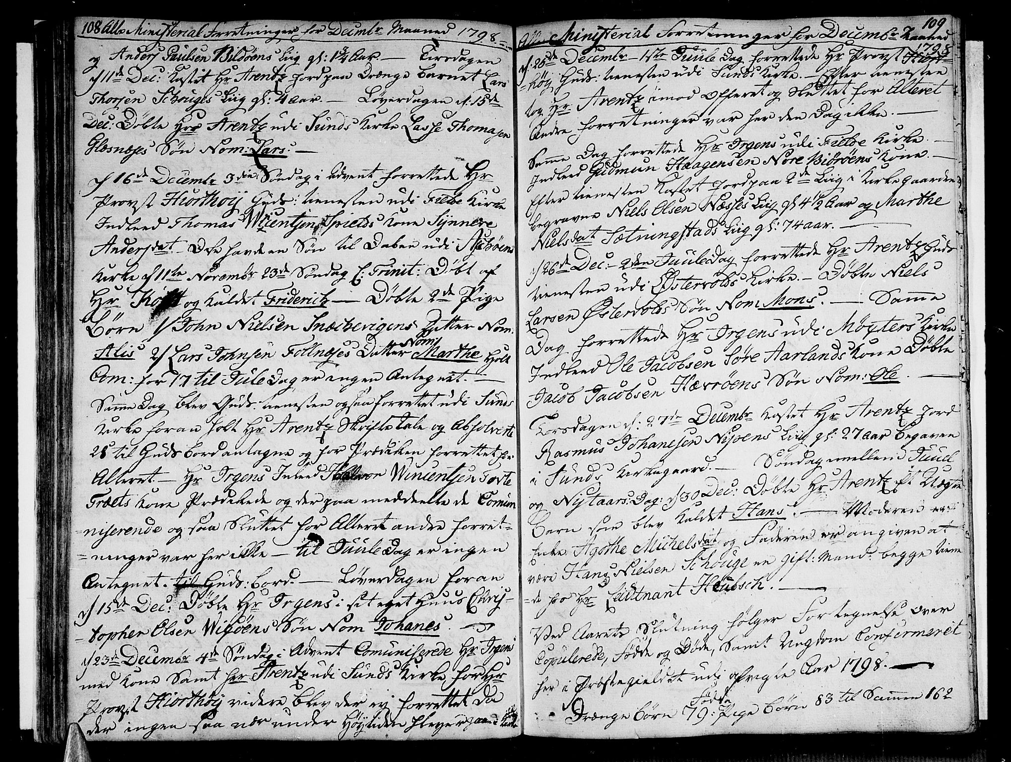 Sund sokneprestembete, AV/SAB-A-99930: Parish register (official) no. A 7, 1796-1815, p. 108-109