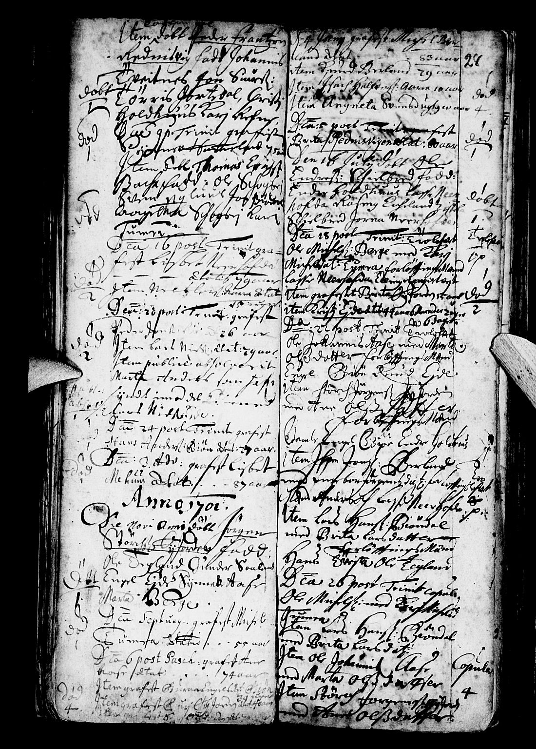Os sokneprestembete, SAB/A-99929: Parish register (official) no. A 3, 1669-1760, p. 28