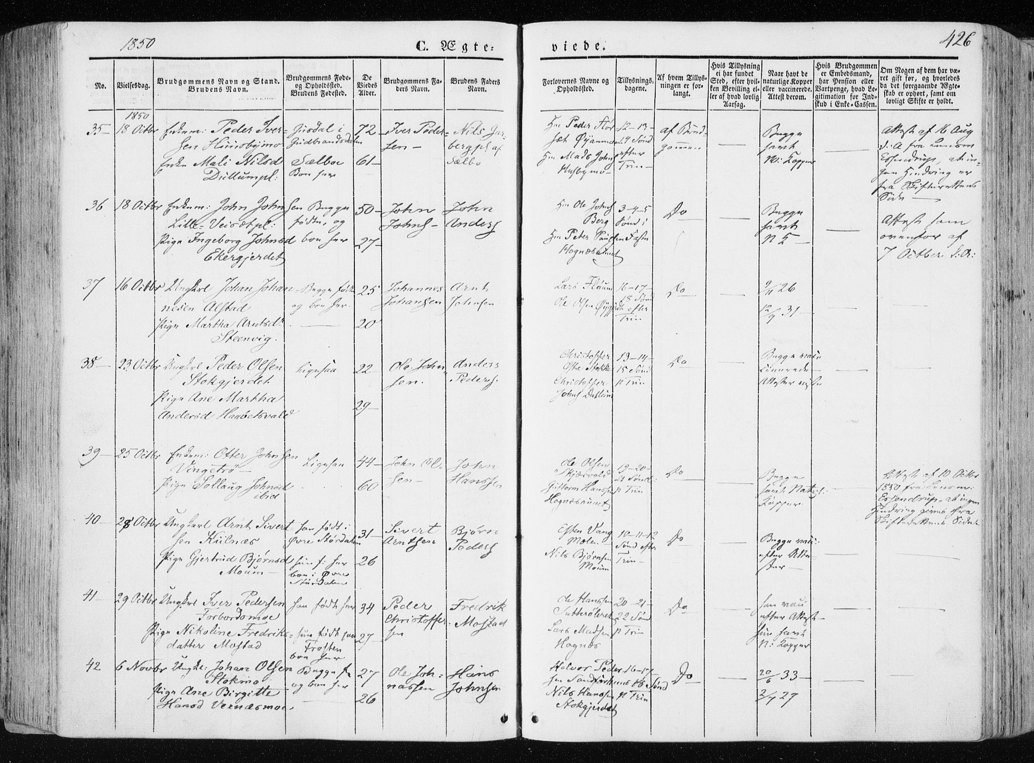 Ministerialprotokoller, klokkerbøker og fødselsregistre - Nord-Trøndelag, SAT/A-1458/709/L0074: Parish register (official) no. 709A14, 1845-1858, p. 426