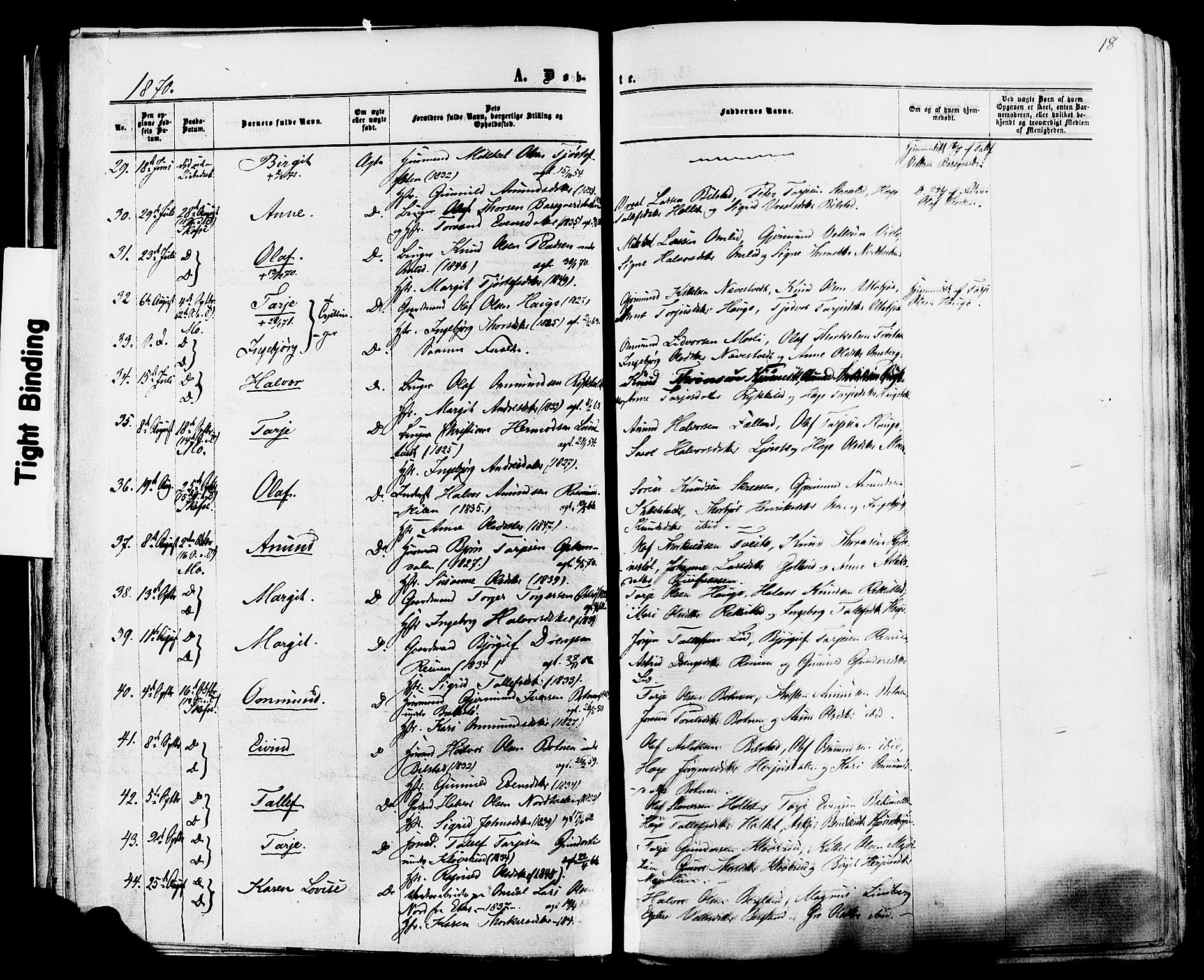 Mo kirkebøker, SAKO/A-286/F/Fa/L0006: Parish register (official) no. I 6, 1865-1885, p. 18