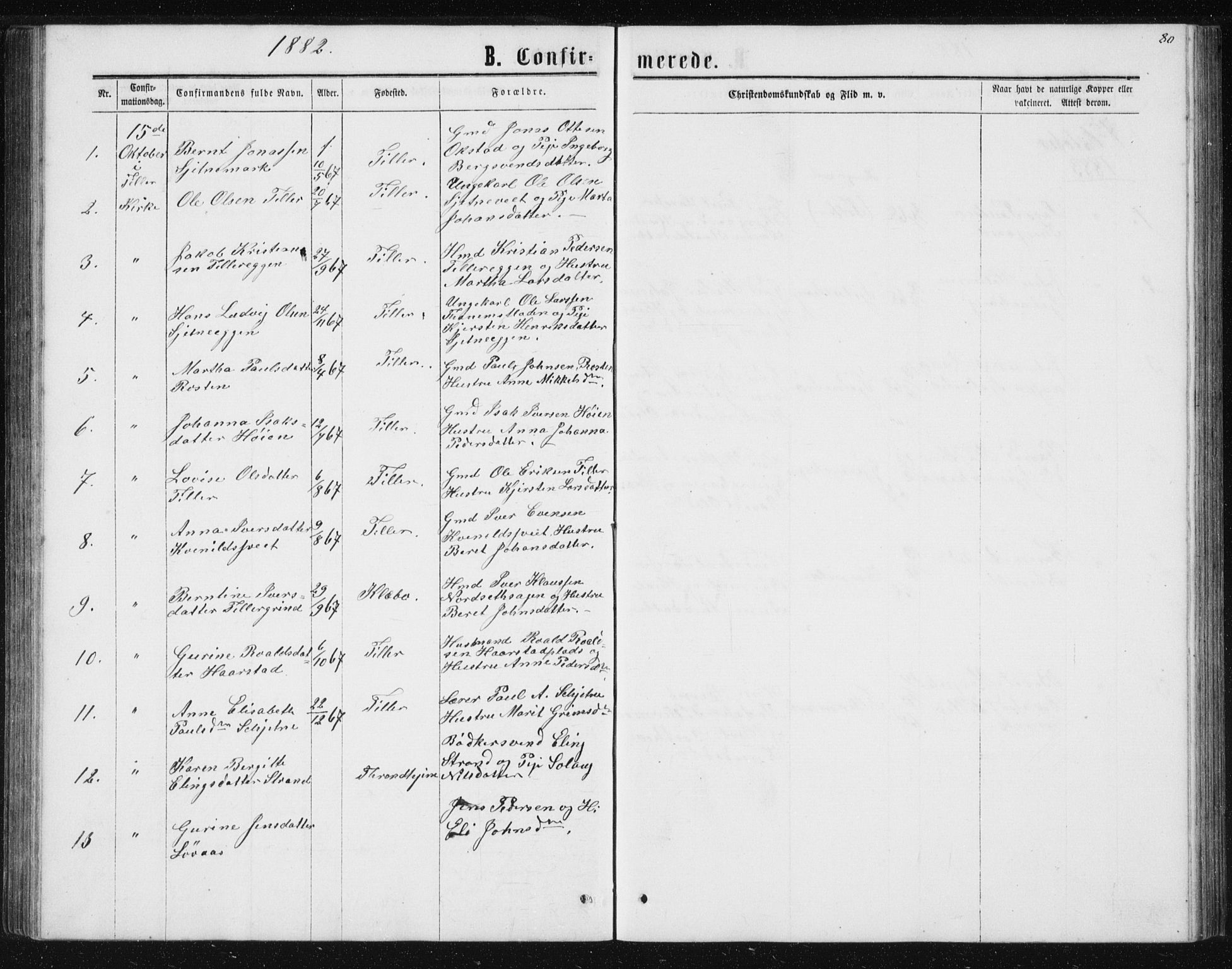 Ministerialprotokoller, klokkerbøker og fødselsregistre - Sør-Trøndelag, SAT/A-1456/621/L0459: Parish register (copy) no. 621C02, 1866-1895, p. 80