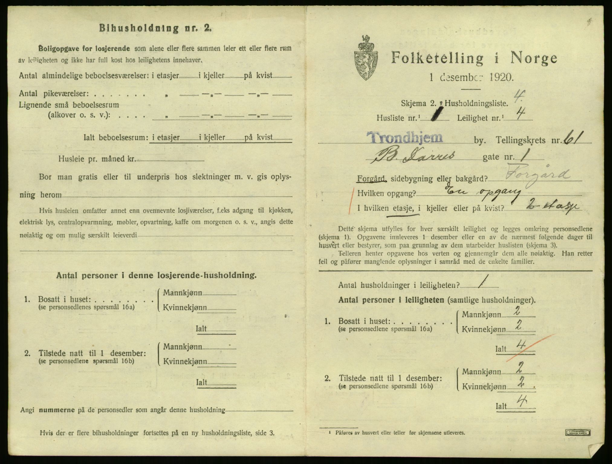 SAT, 1920 census for Trondheim, 1920, p. 27746