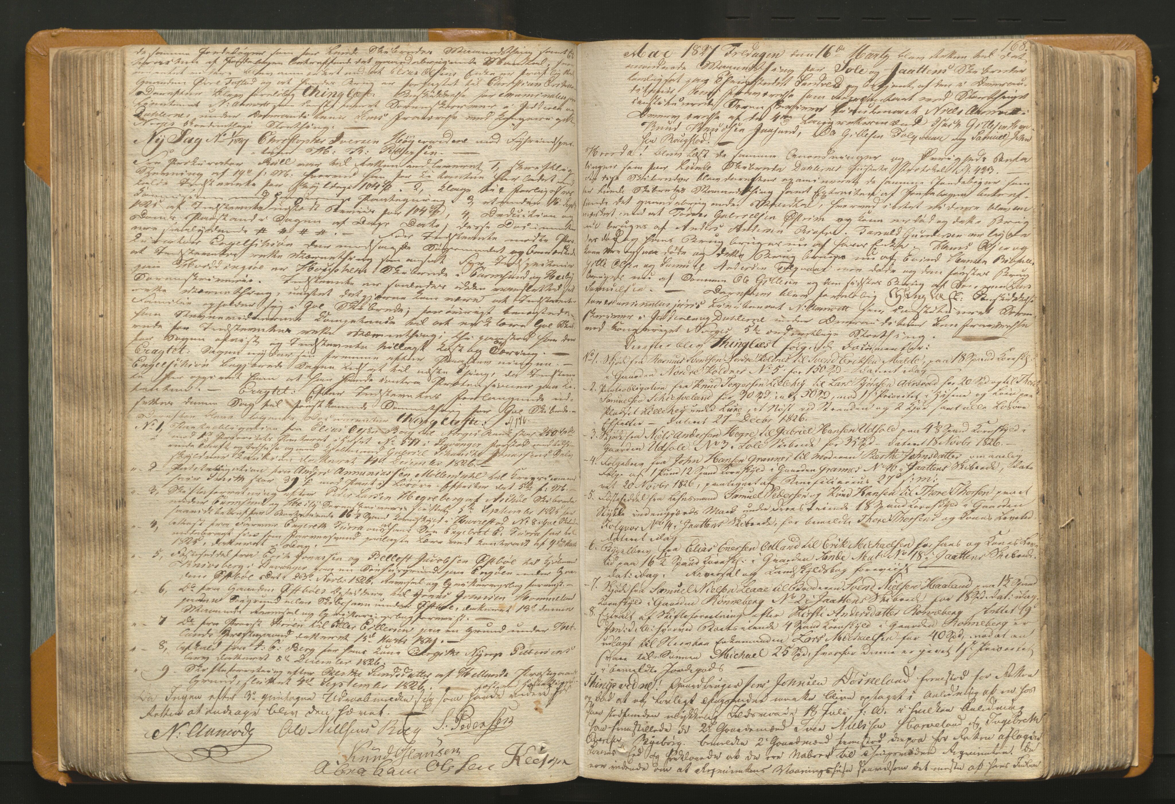 Jæren og Dalane sorenskriveri, AV/SAST-A-100306/3/30/30BAB/L0001: Tingbok for Jæren, 1821-1835, p. 167b-168a