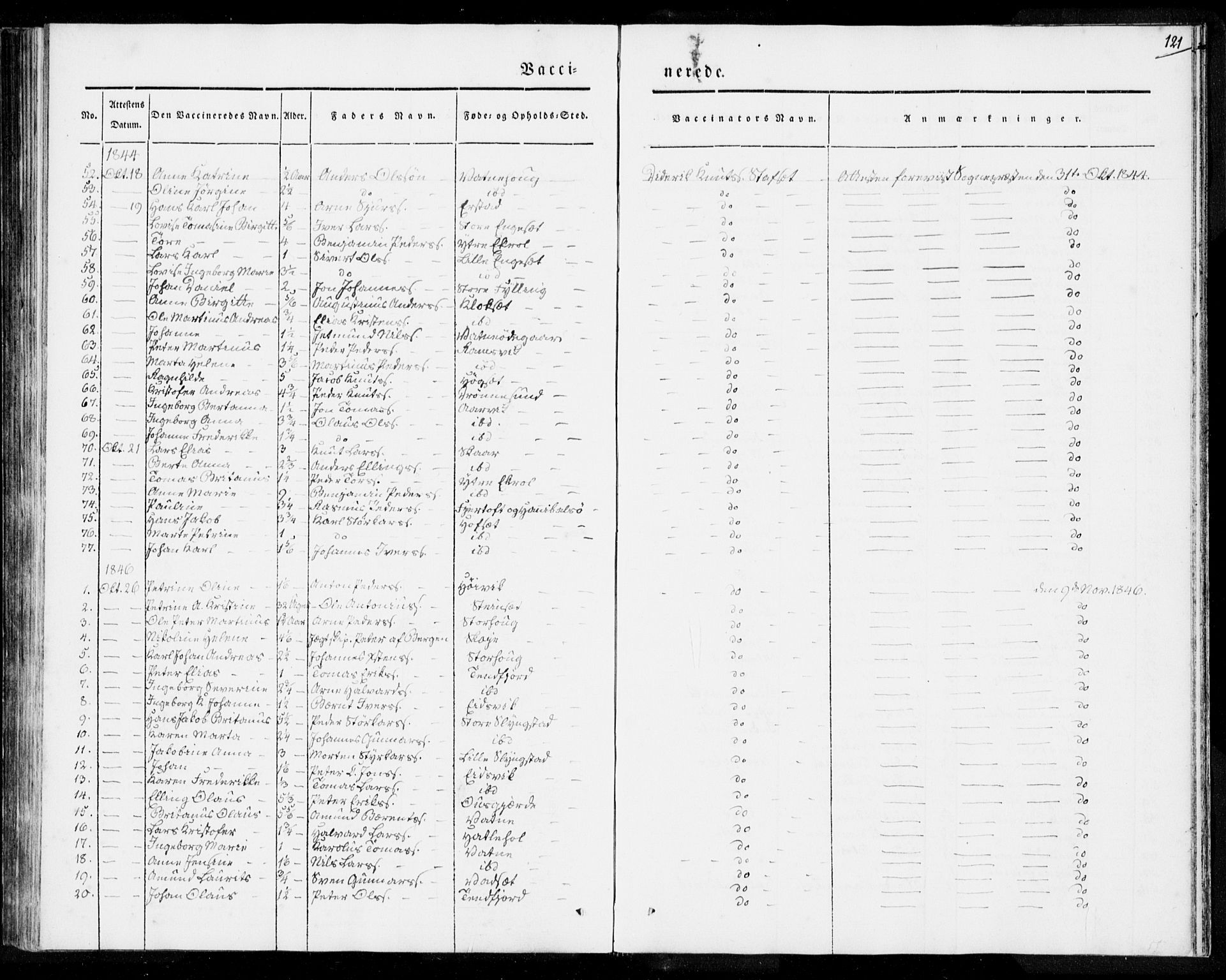Ministerialprotokoller, klokkerbøker og fødselsregistre - Møre og Romsdal, SAT/A-1454/524/L0352: Parish register (official) no. 524A04, 1838-1847, p. 121