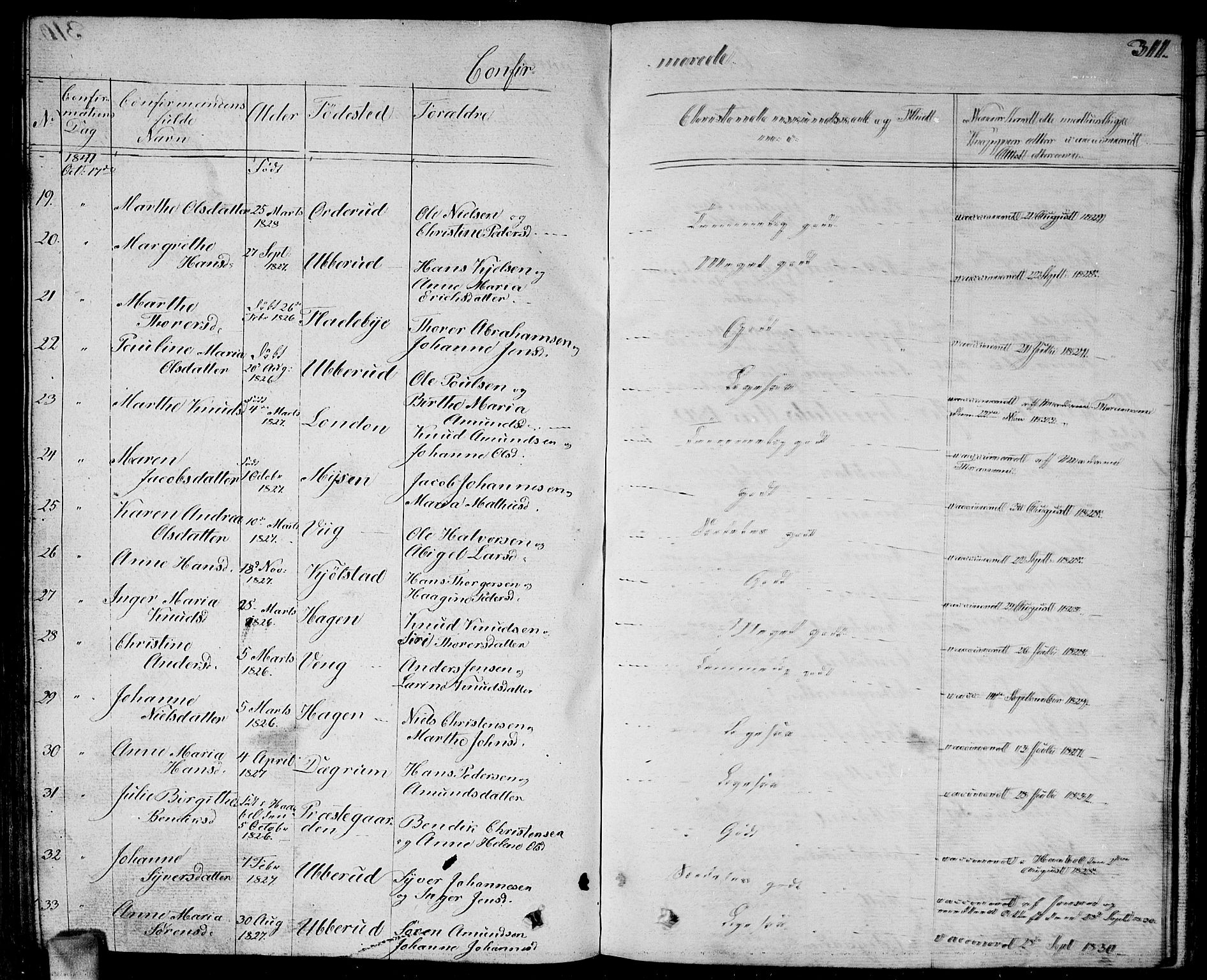 Enebakk prestekontor Kirkebøker, SAO/A-10171c/G/Ga/L0003: Parish register (copy) no. I 3, 1833-1849, p. 311