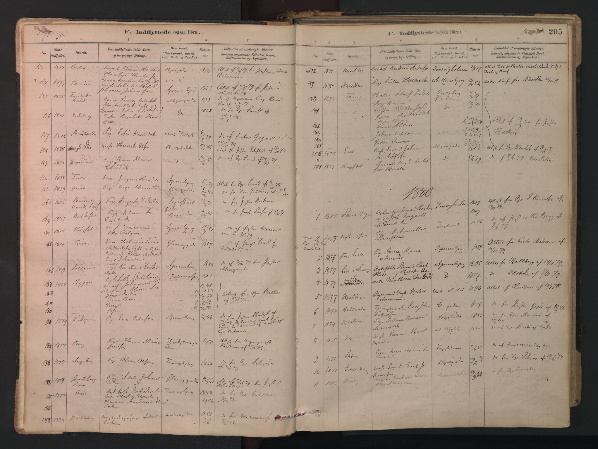 Fredrikstad domkirkes prestekontor Kirkebøker, AV/SAO-A-10906/F/Fa/L0005: Parish register (official) no. 5, 1878-1971, p. 205