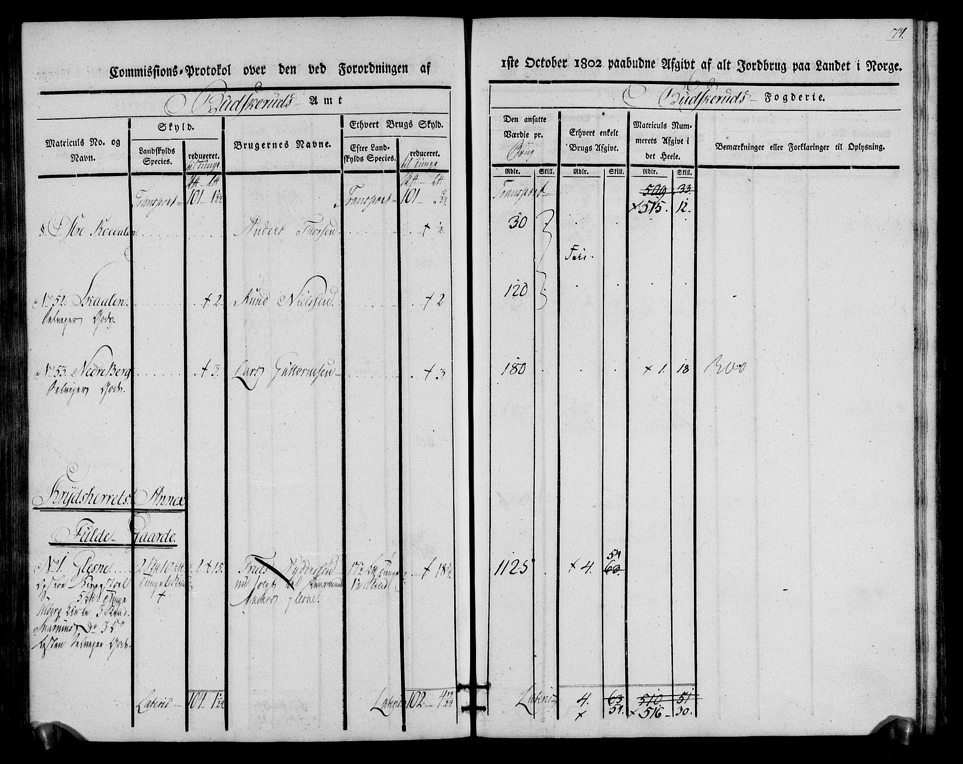 Rentekammeret inntil 1814, Realistisk ordnet avdeling, RA/EA-4070/N/Ne/Nea/L0060: Buskerud fogderi. Kommisjonsprotokoll for Sigdal prestegjeld, 1803, p. 74