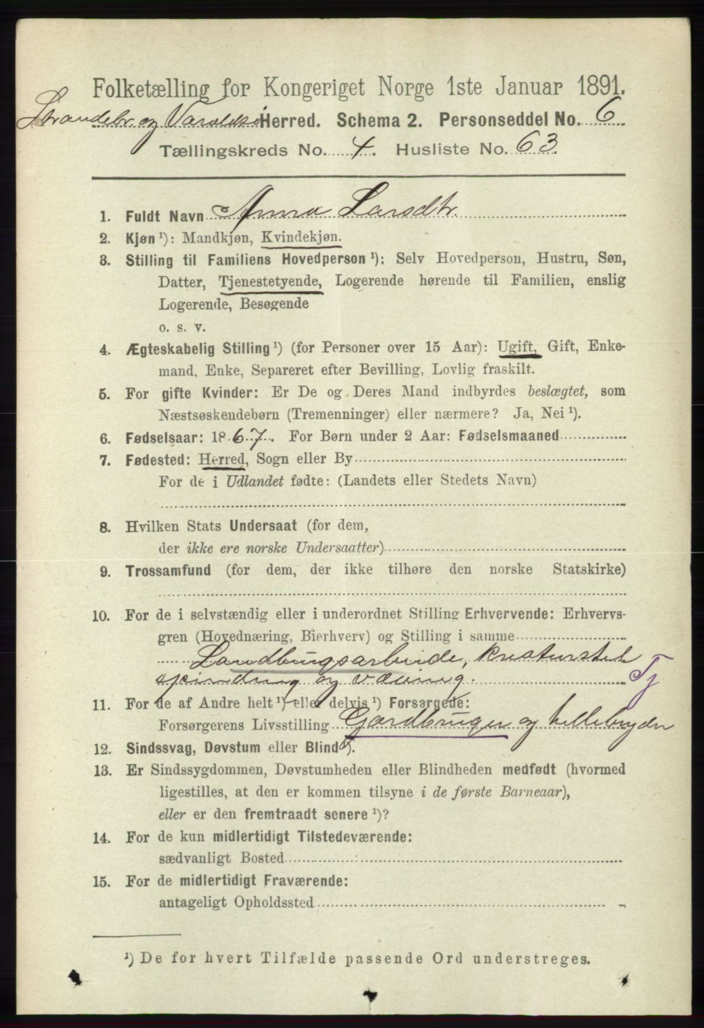 RA, 1891 census for 1226 Strandebarm og Varaldsøy, 1891, p. 1787