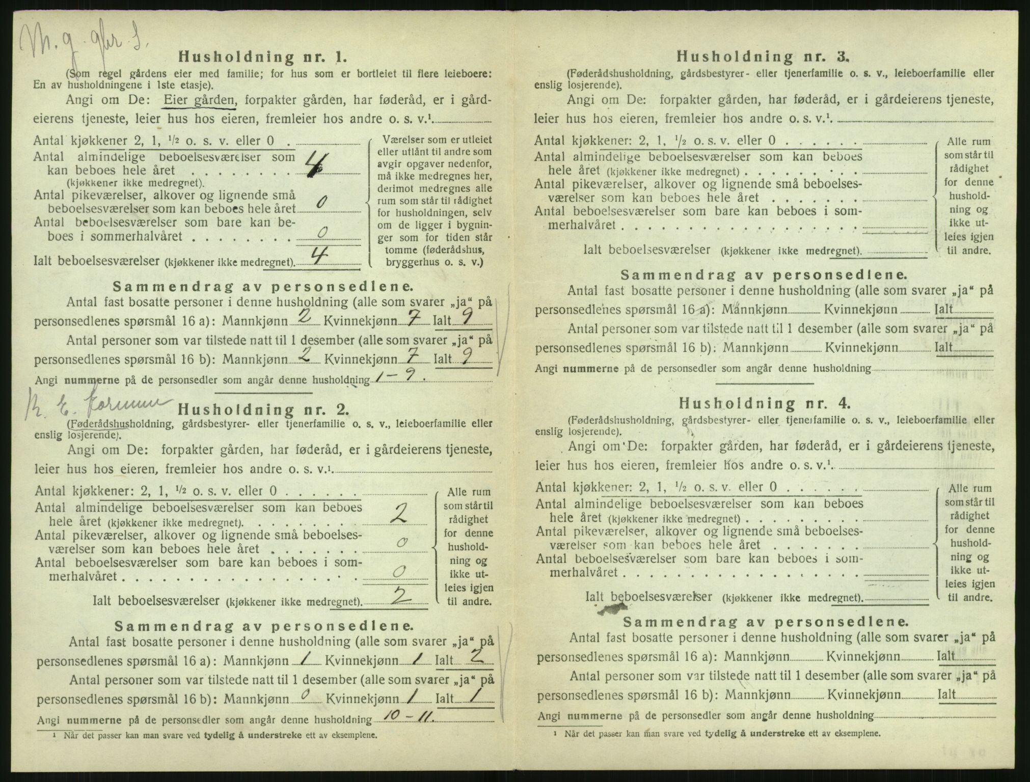 SAK, 1920 census for Vegårshei, 1920, p. 181