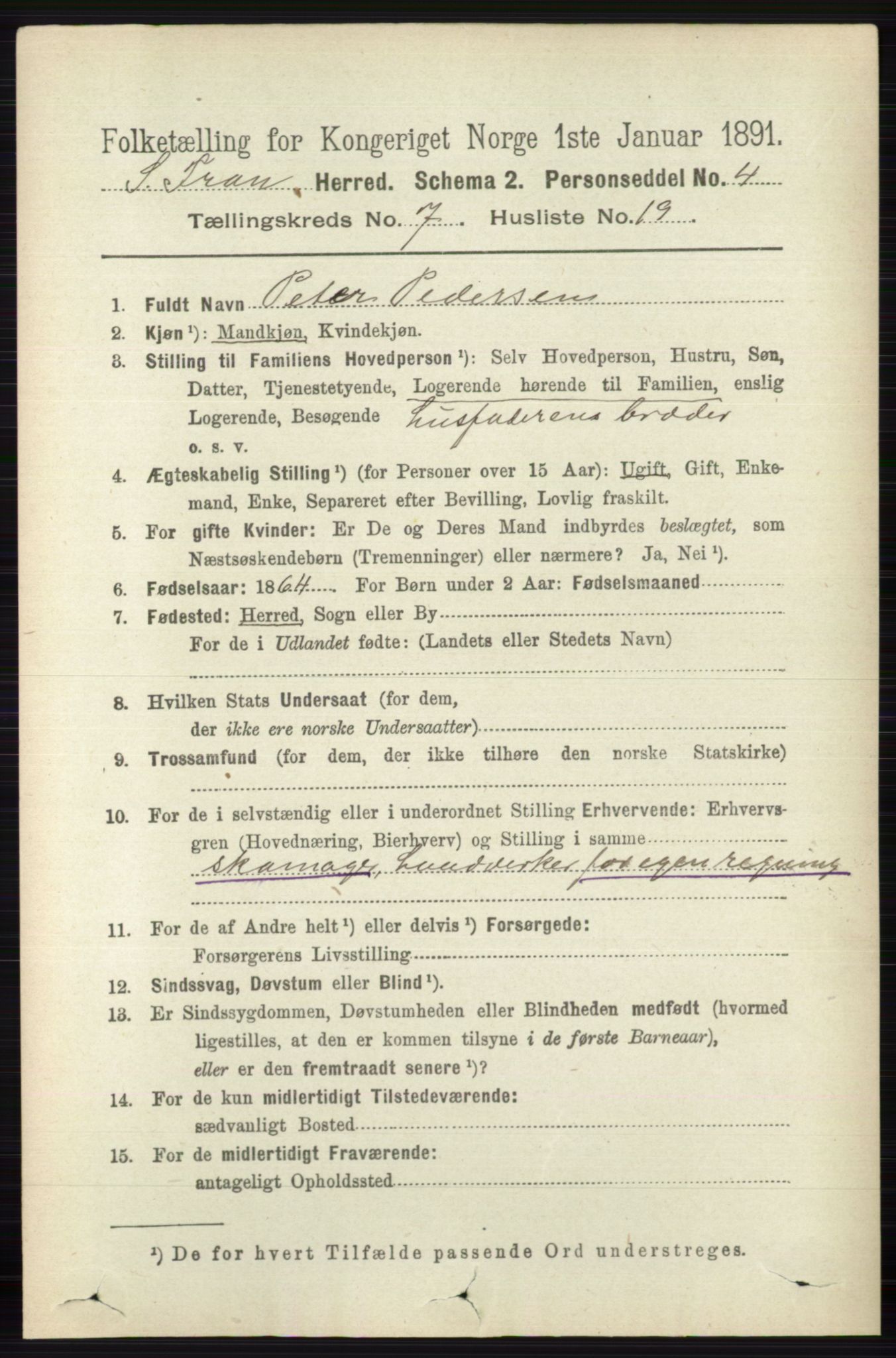 RA, 1891 census for 0519 Sør-Fron, 1891, p. 3141