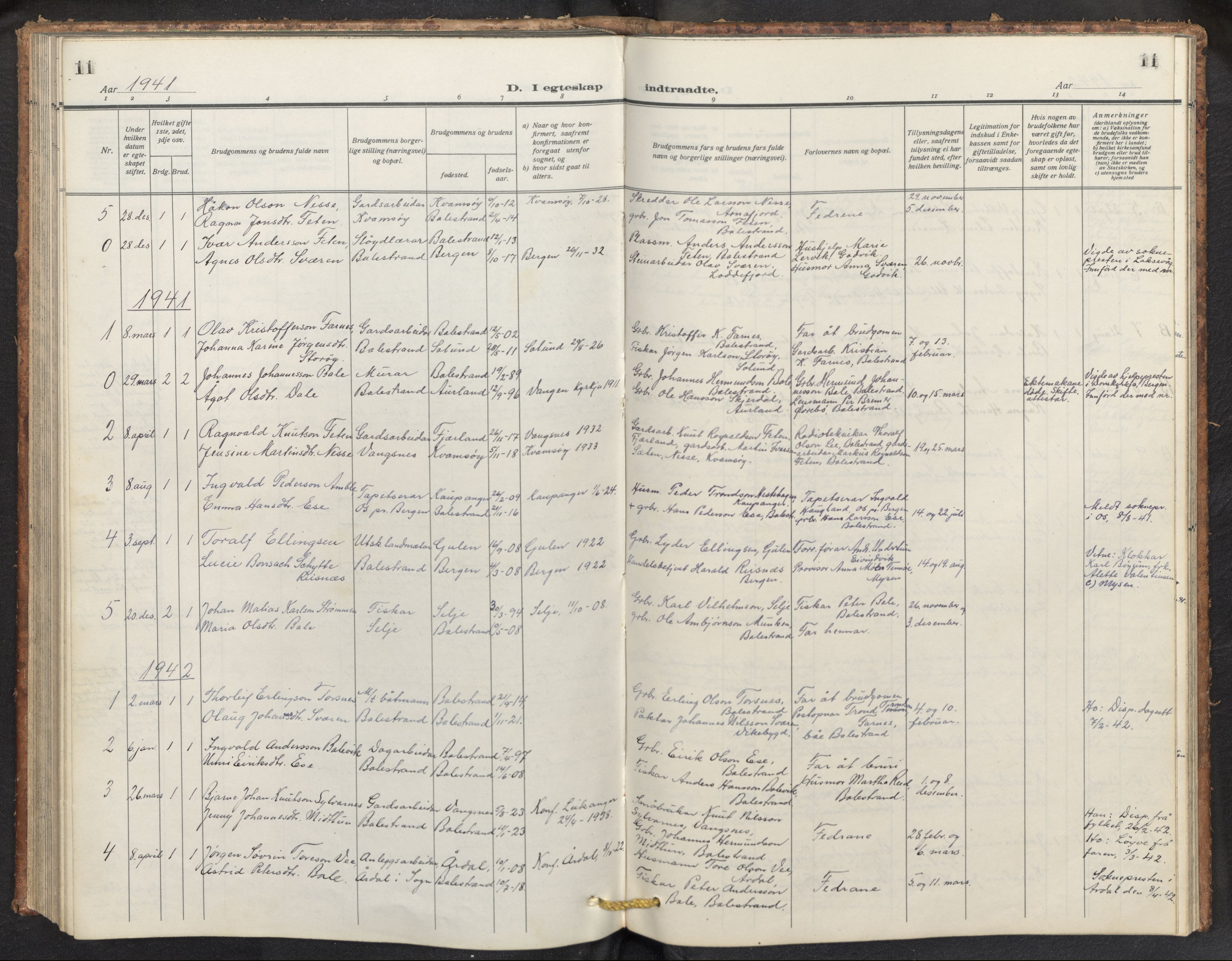 Balestrand sokneprestembete, AV/SAB-A-79601/H/Hab/Haba/L0003: Parish register (copy) no. A 3, 1920-1956, p. 11