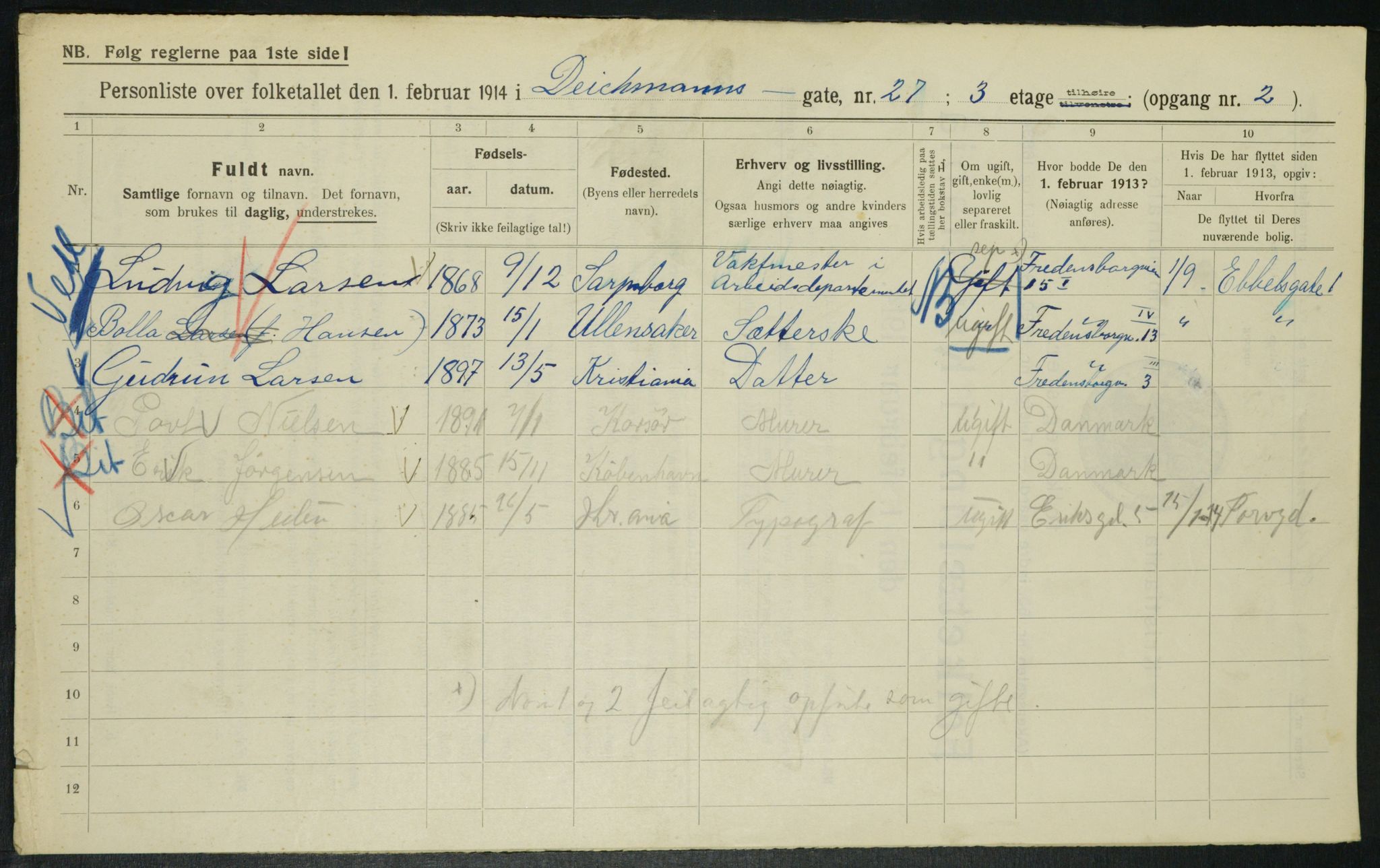 OBA, Municipal Census 1914 for Kristiania, 1914, p. 15972