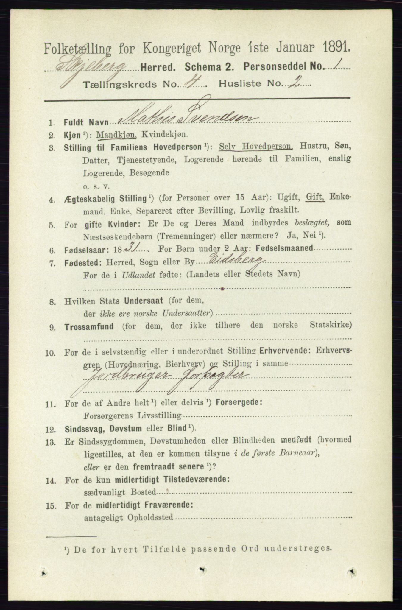 RA, 1891 census for 0115 Skjeberg, 1891, p. 1873