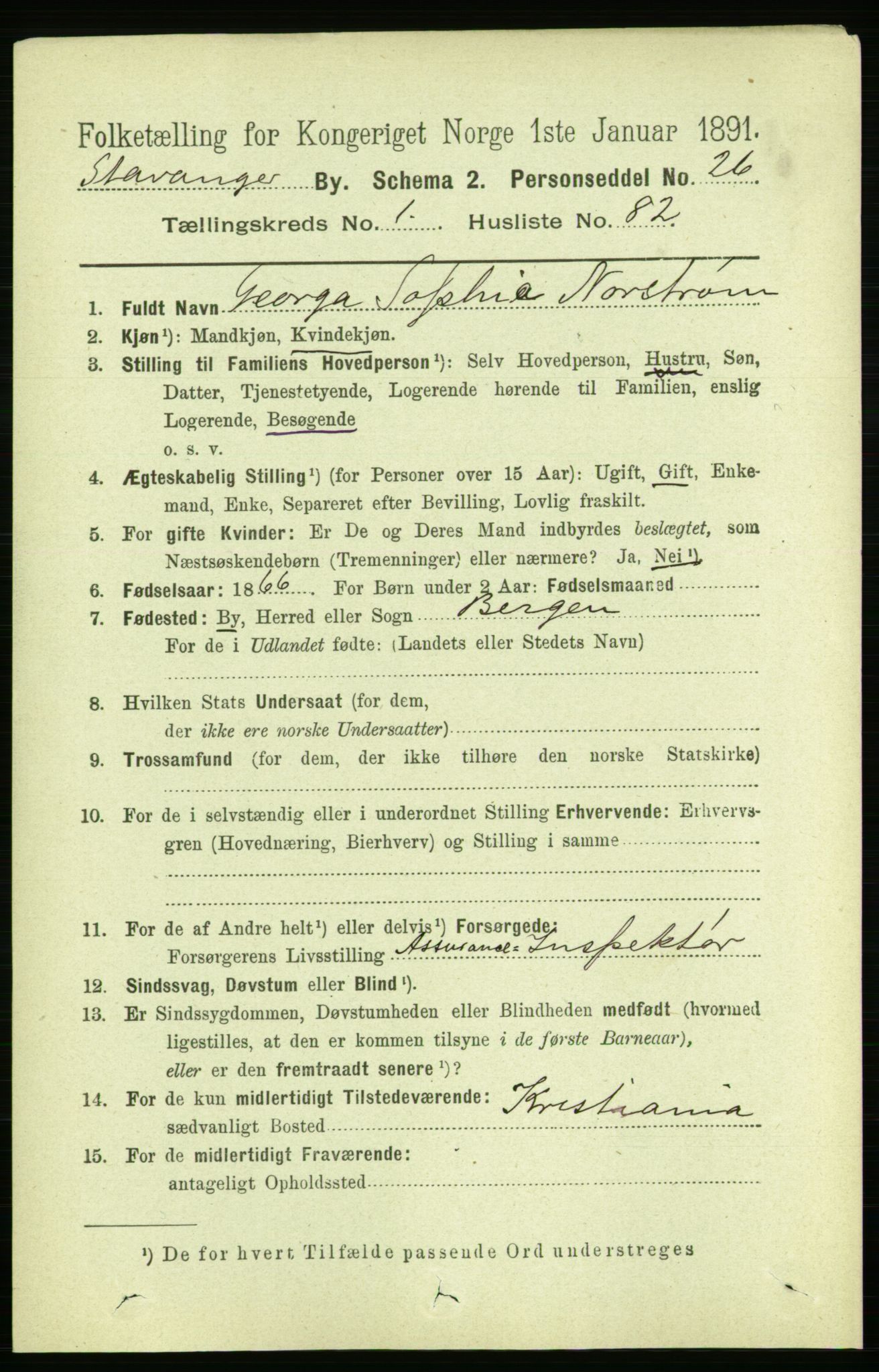 RA, 1891 census for 1103 Stavanger, 1891, p. 5919