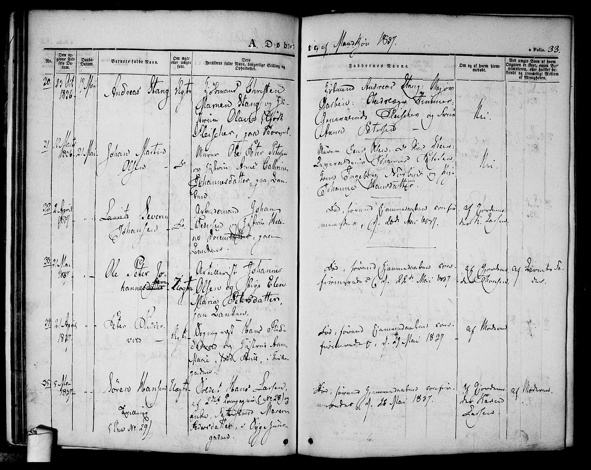 Halden prestekontor Kirkebøker, SAO/A-10909/F/Fa/L0005: Parish register (official) no. I 5, 1834-1845, p. 33