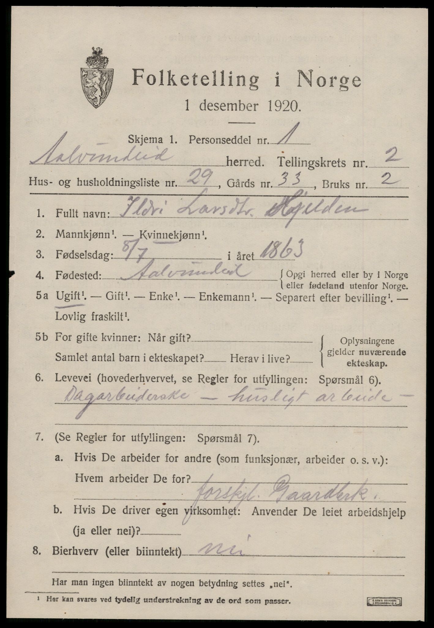 SAT, 1920 census for Ålvundeid, 1920, p. 802