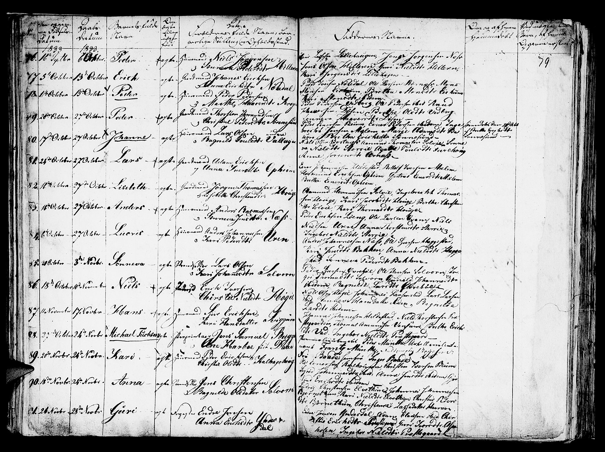 Hafslo sokneprestembete, AV/SAB-A-80301/H/Haa/Haaa/L0004: Parish register (official) no. A 4, 1821-1834, p. 79