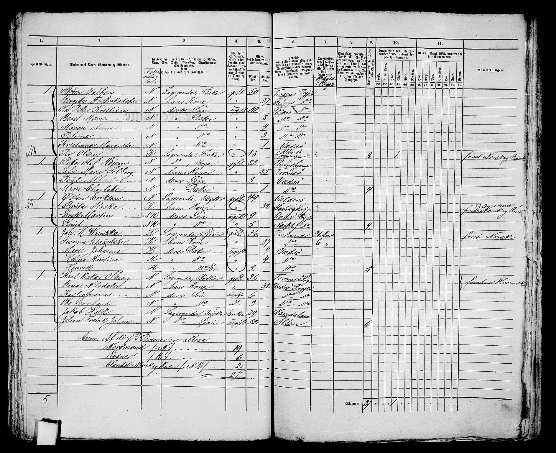 RA, 1865 census for Vadsø/Vadsø, 1865, p. 82