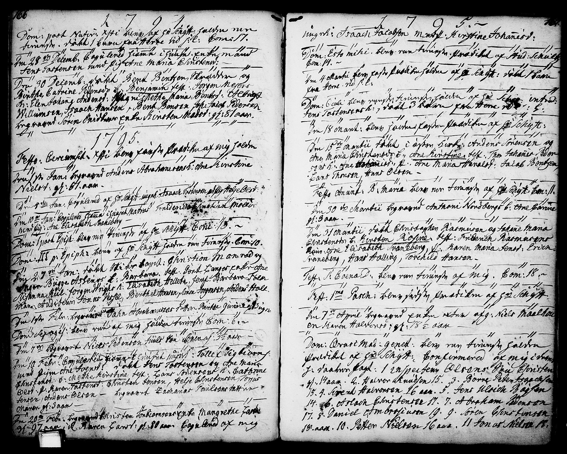 Porsgrunn kirkebøker , AV/SAKO-A-104/F/Fa/L0001: Parish register (official) no. 1, 1764-1814, p. 166-167