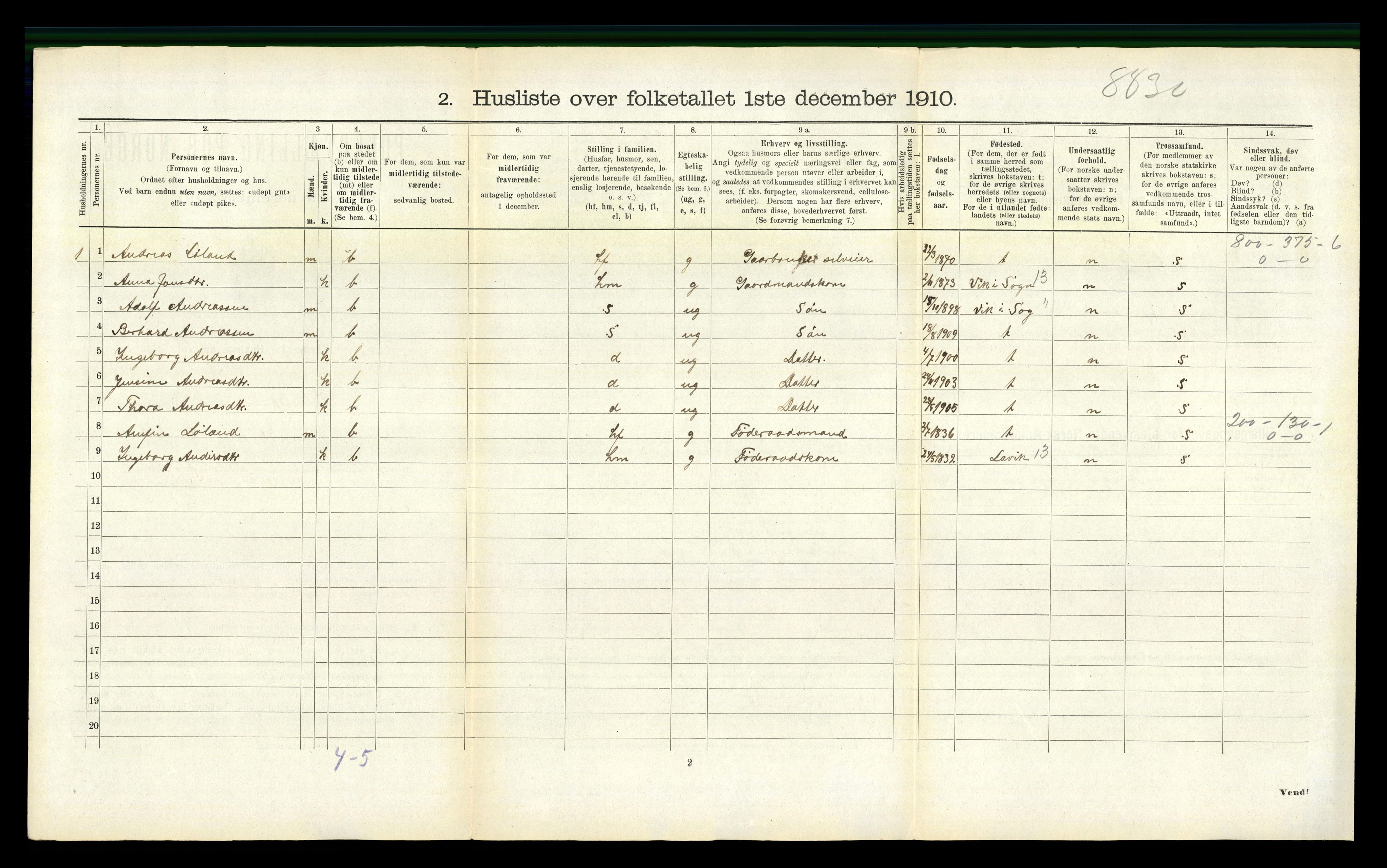 RA, 1910 census for Hyllestad, 1910, p. 778