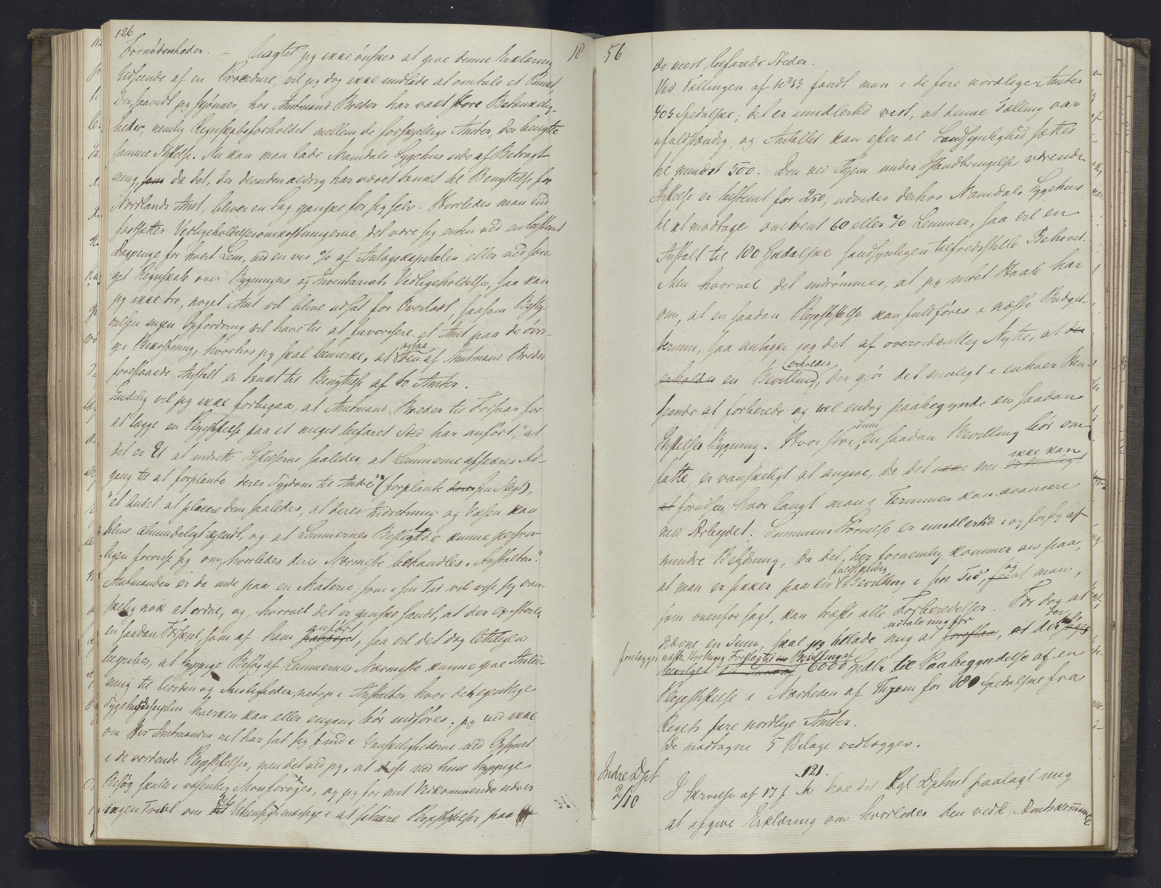 Lepraarkiver - Overlegen for den spedalske sykdom, AV/SAB-A-61001/B.b/L0001: Kopibok, 1854-1858, p. 126-127