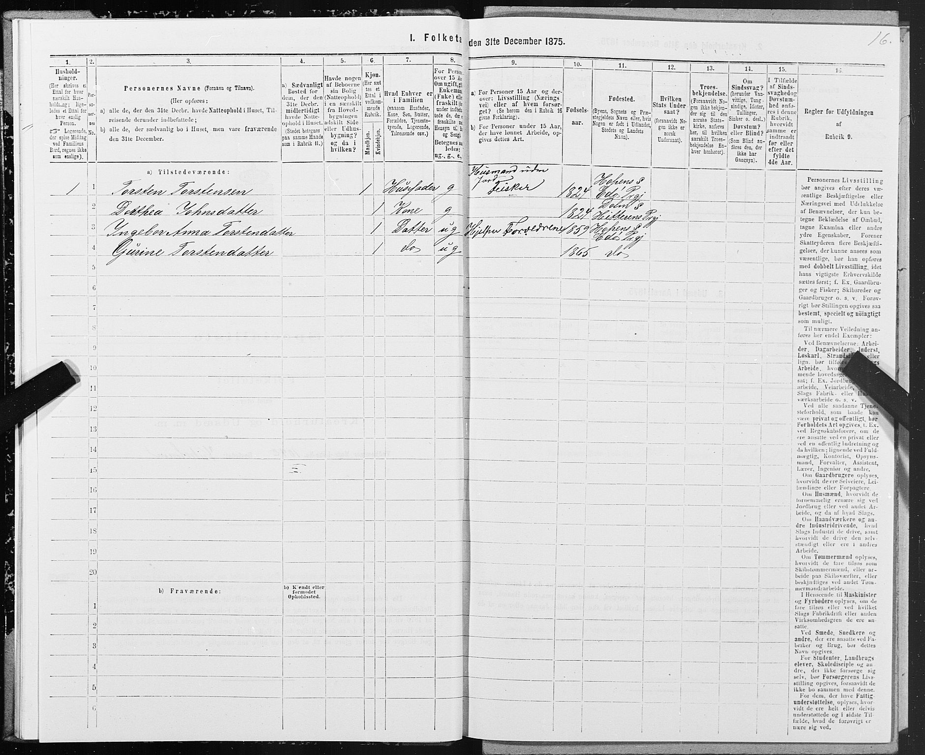 SAT, 1875 census for 1573P Edøy, 1875, p. 1016