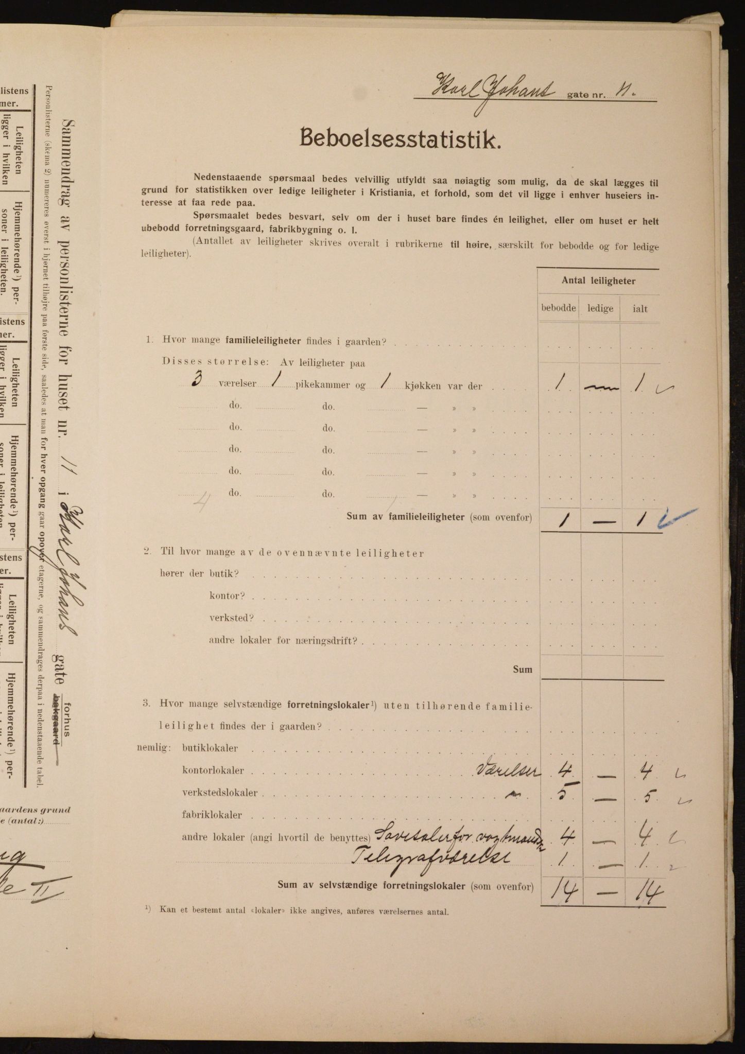 OBA, Municipal Census 1910 for Kristiania, 1910, p. 47342