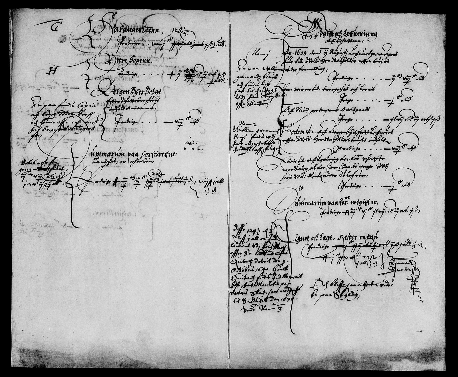 Rentekammeret inntil 1814, Reviderte regnskaper, Lensregnskaper, AV/RA-EA-5023/R/Rb/Rbt/L0082: Bergenhus len, 1638