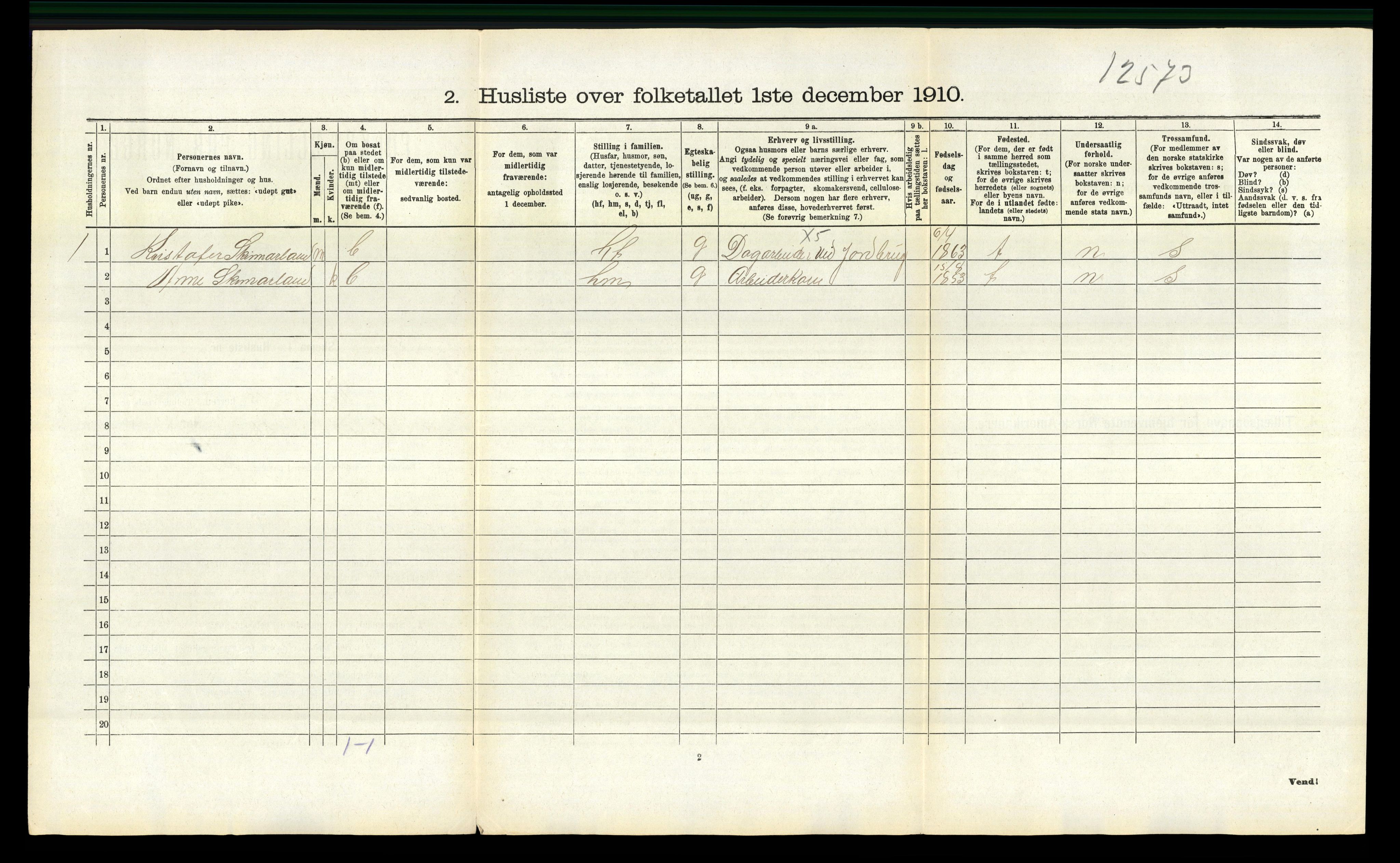 RA, 1910 census for Rauland, 1910, p. 320