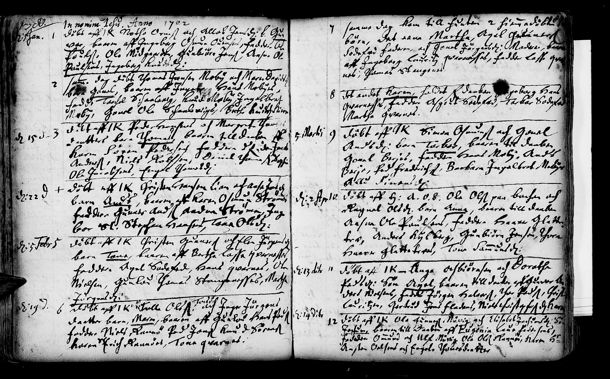 Oddernes sokneprestkontor, AV/SAK-1111-0033/F/Fa/Faa/L0001: Parish register (official) no. A 1, 1692-1718, p. 88-89