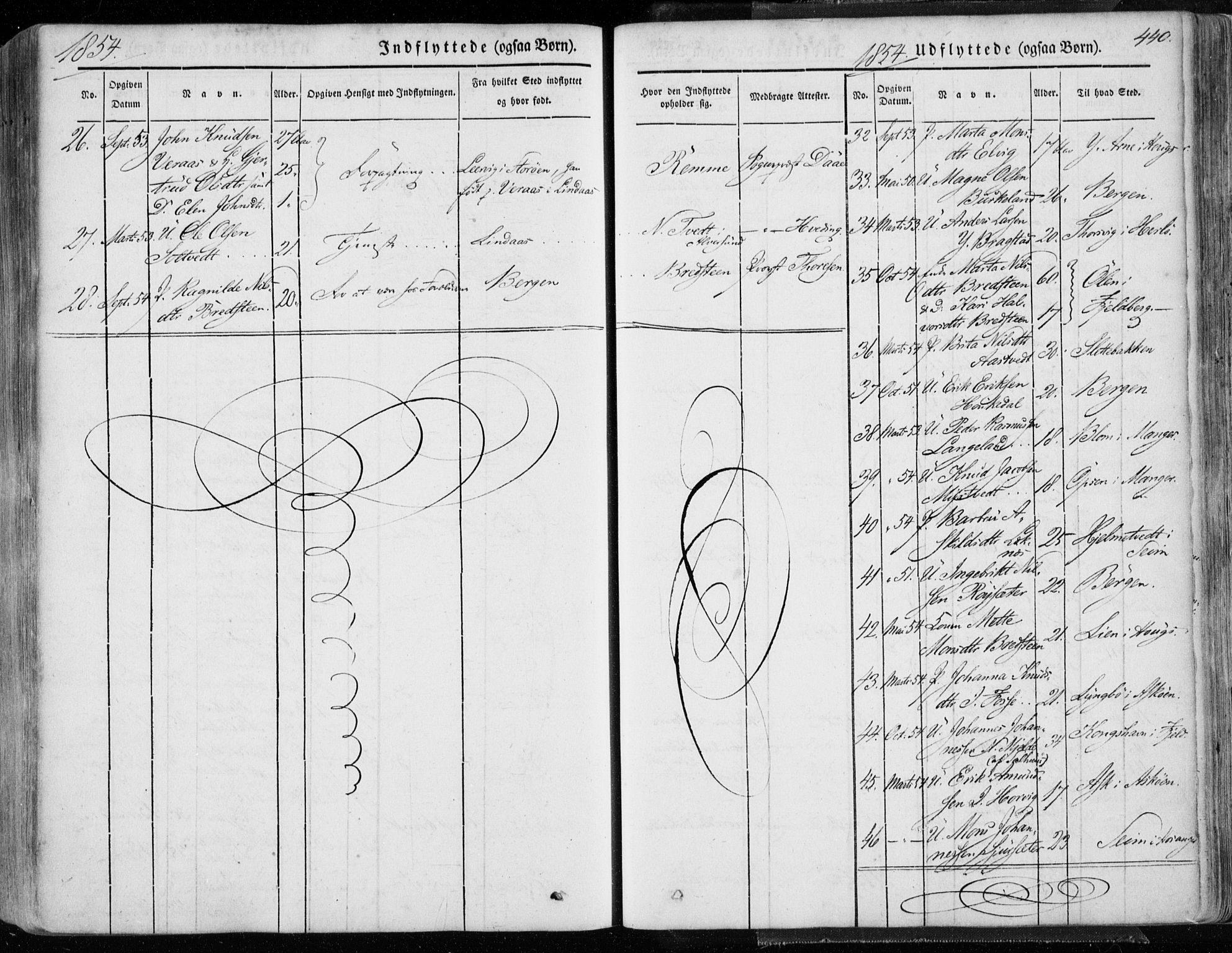 Hamre sokneprestembete, AV/SAB-A-75501/H/Ha/Haa/Haaa/L0013: Parish register (official) no. A 13, 1846-1857, p. 440