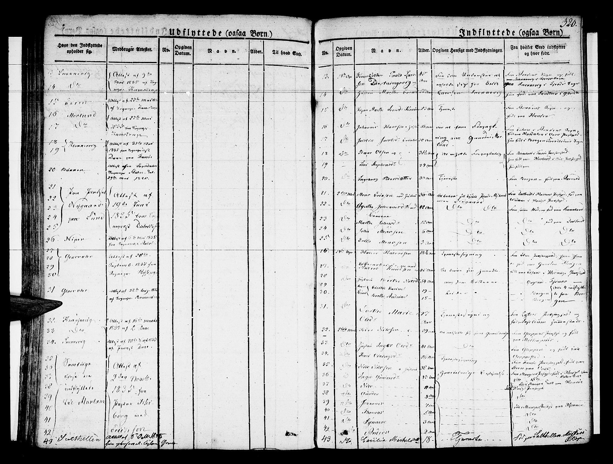 Sund sokneprestembete, SAB/A-99930: Parish register (official) no. A 12, 1825-1835, p. 320