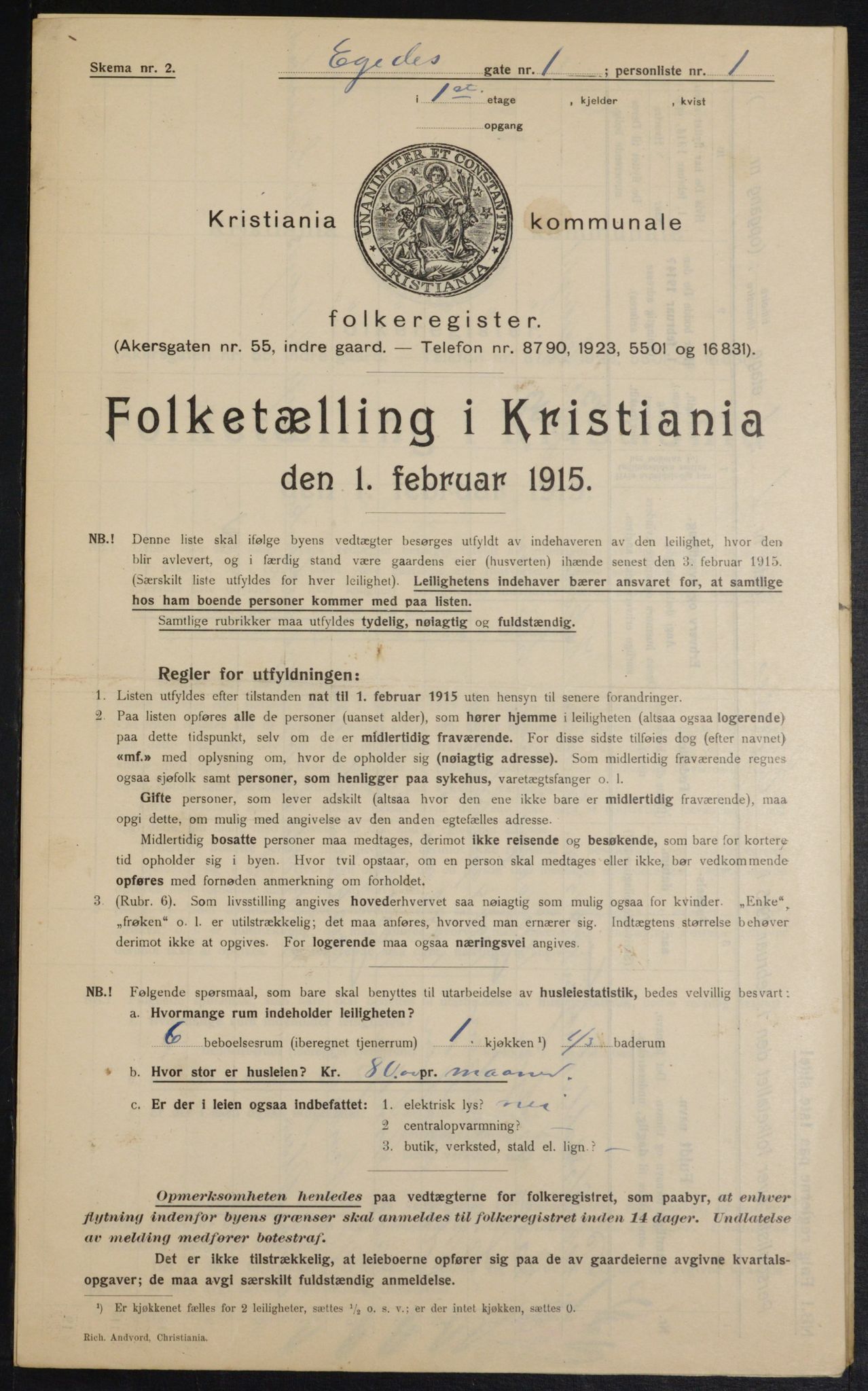 OBA, Municipal Census 1915 for Kristiania, 1915, p. 18308