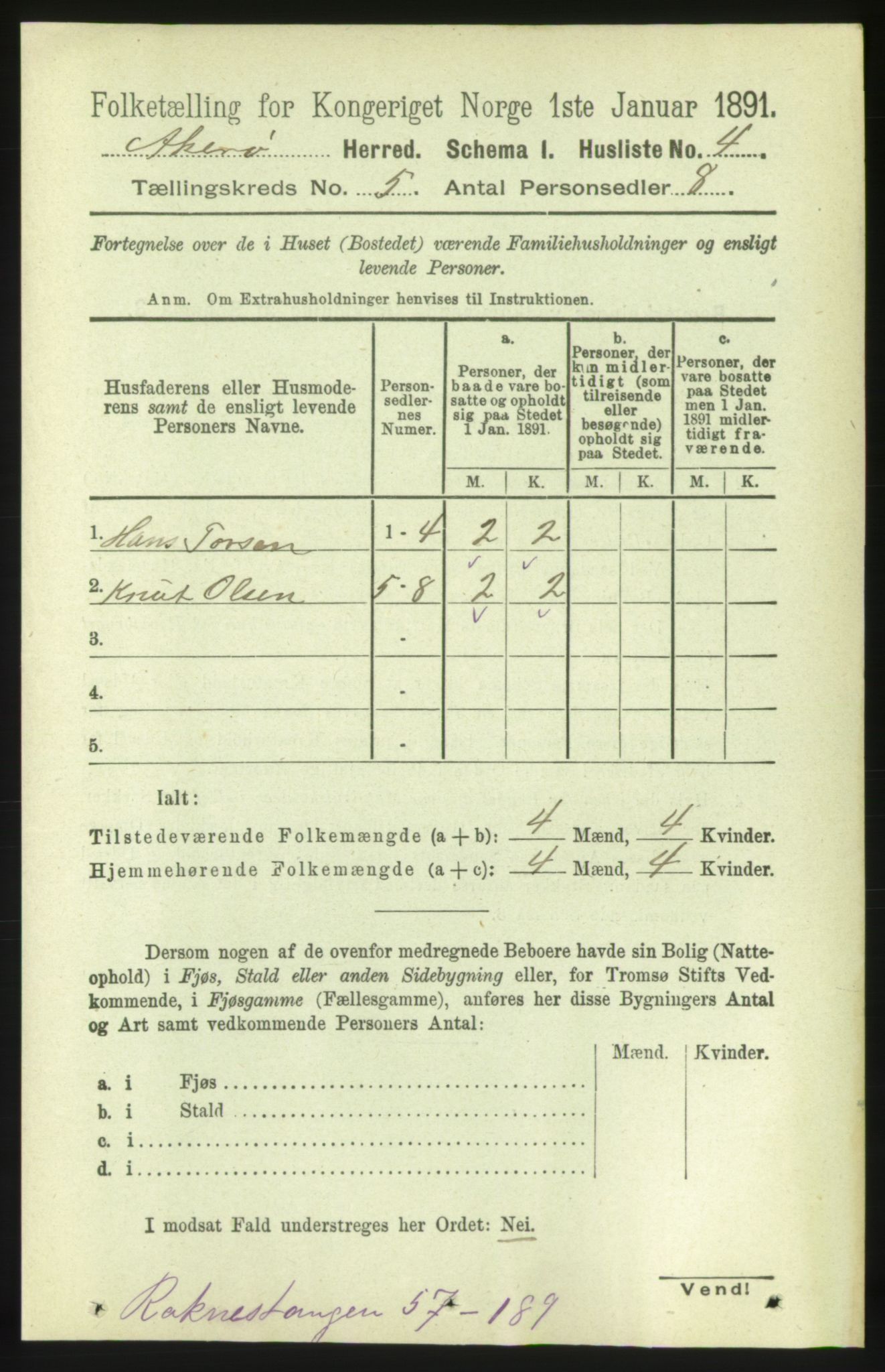 RA, 1891 census for 1545 Aukra, 1891, p. 1941